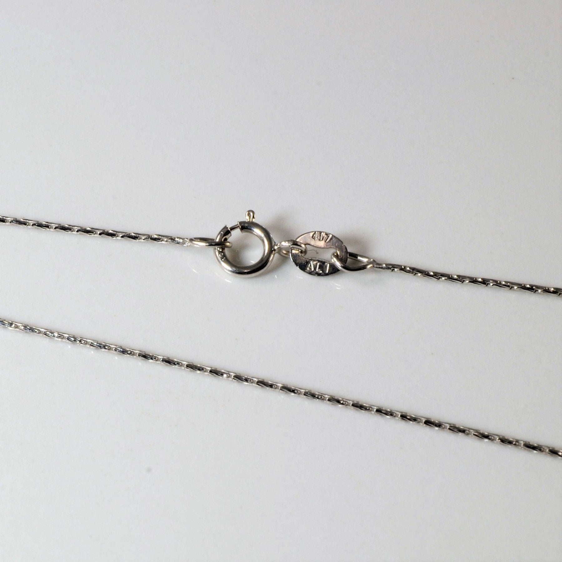 10k White Gold Bar Chain | 16" | - 100 Ways