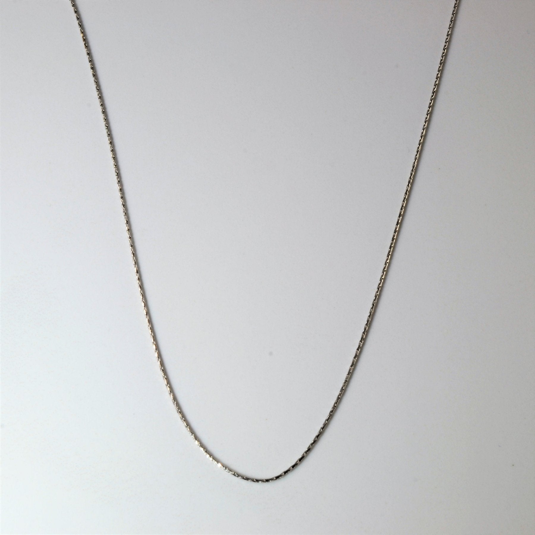 10k White Gold Bar Chain | 16" | - 100 Ways