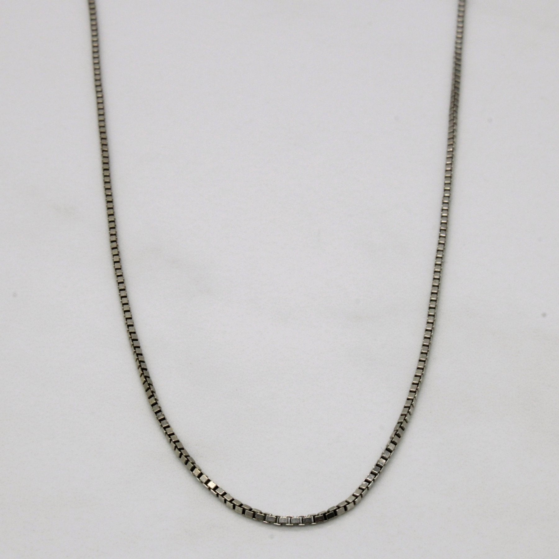 10k White Gold Box Link Chain | 18" | - 100 Ways