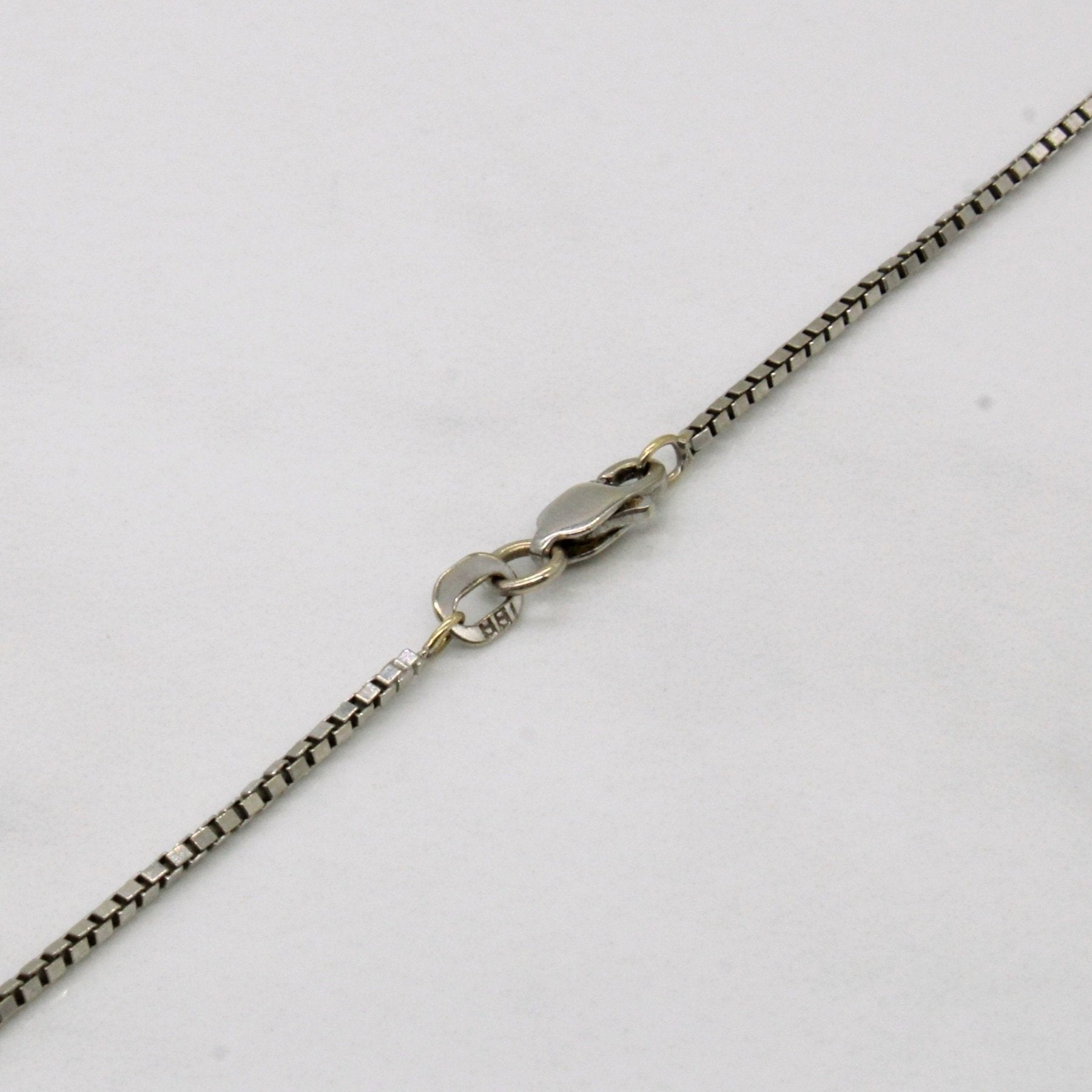 10k White Gold Box Link Chain | 18" | - 100 Ways
