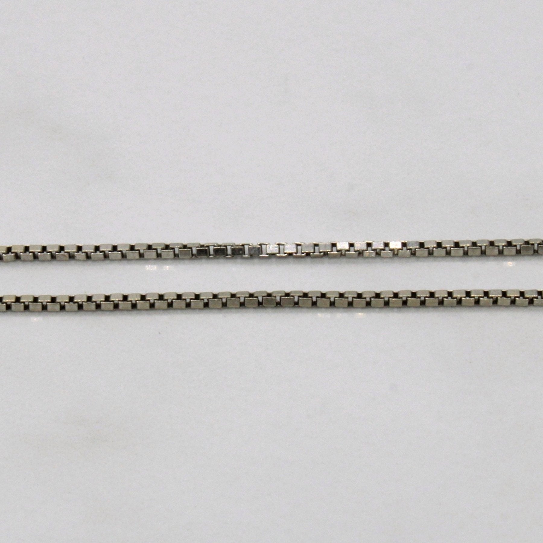 10k White Gold Box Link Chain | 18" | - 100 Ways