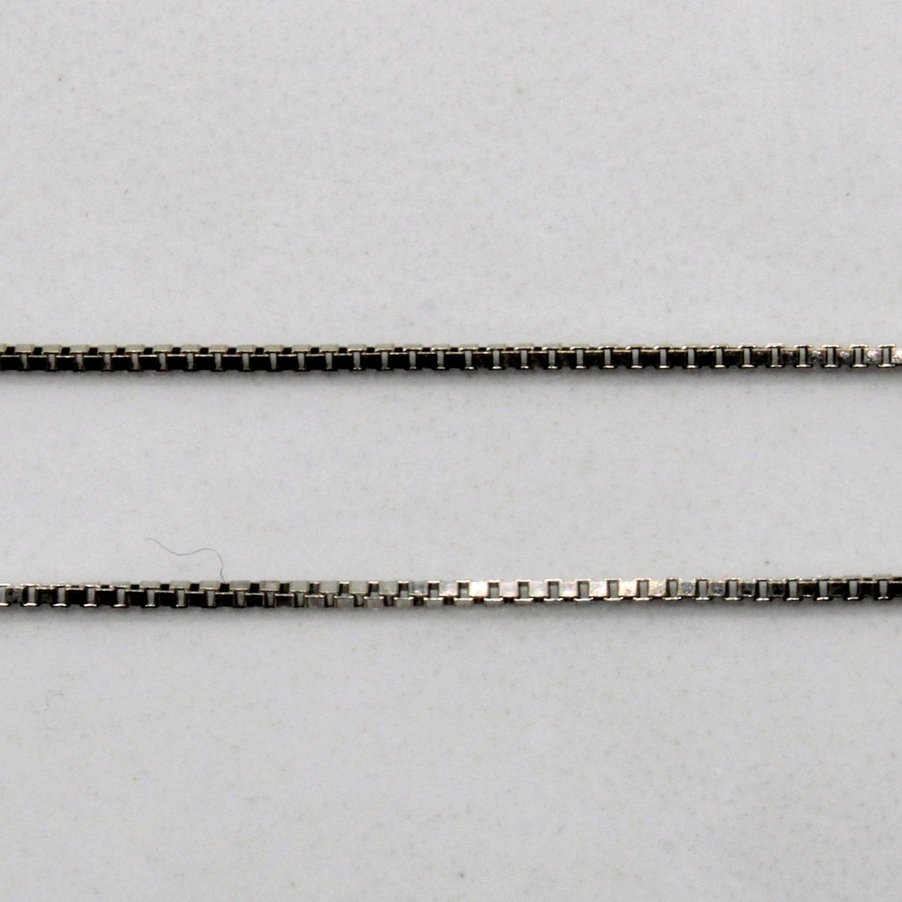 10k White Gold Box Link Chain | 18" | - 100 Ways