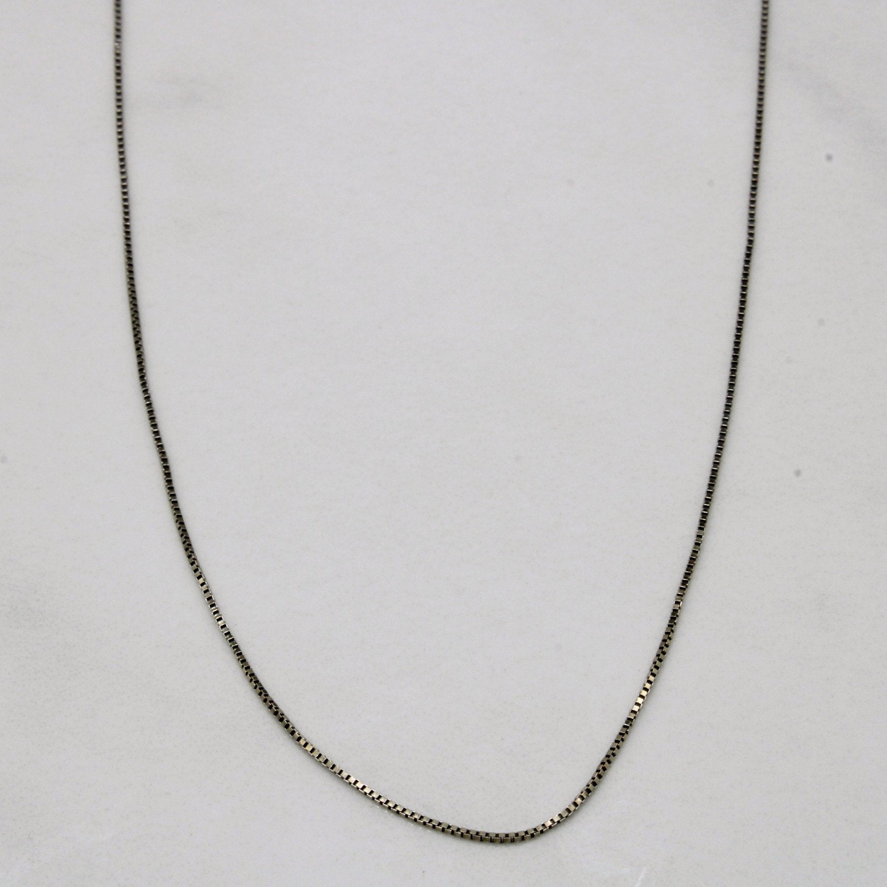 10k White Gold Box Link Chain | 18" | - 100 Ways