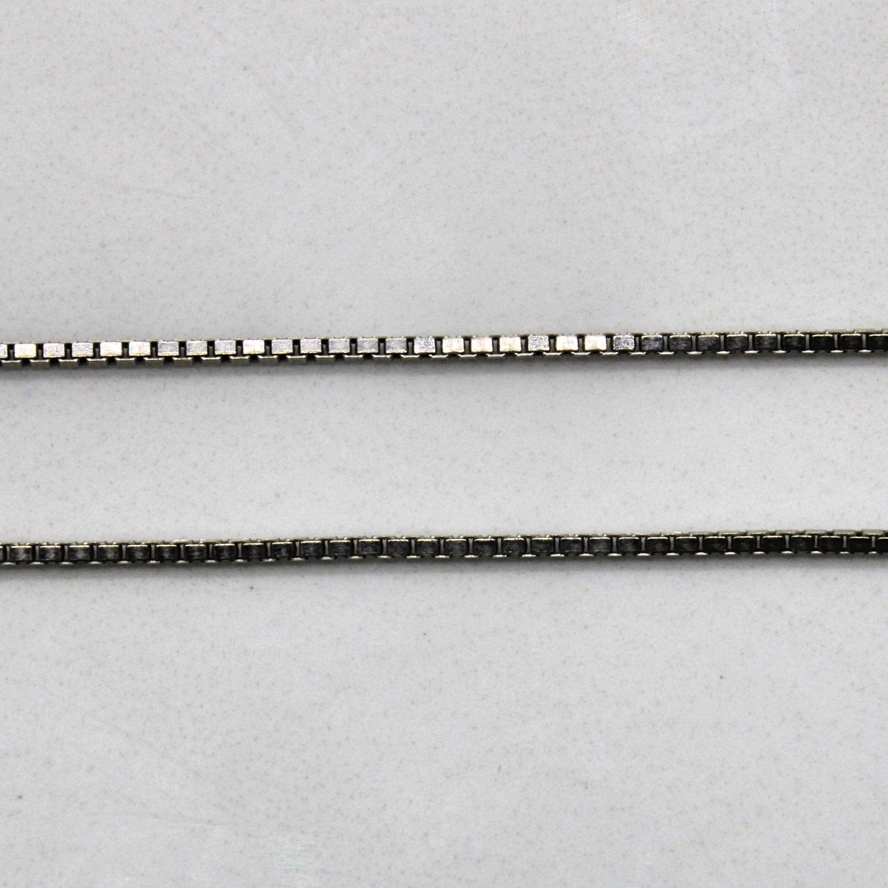10k White Gold Box Link Chain | 18" | - 100 Ways