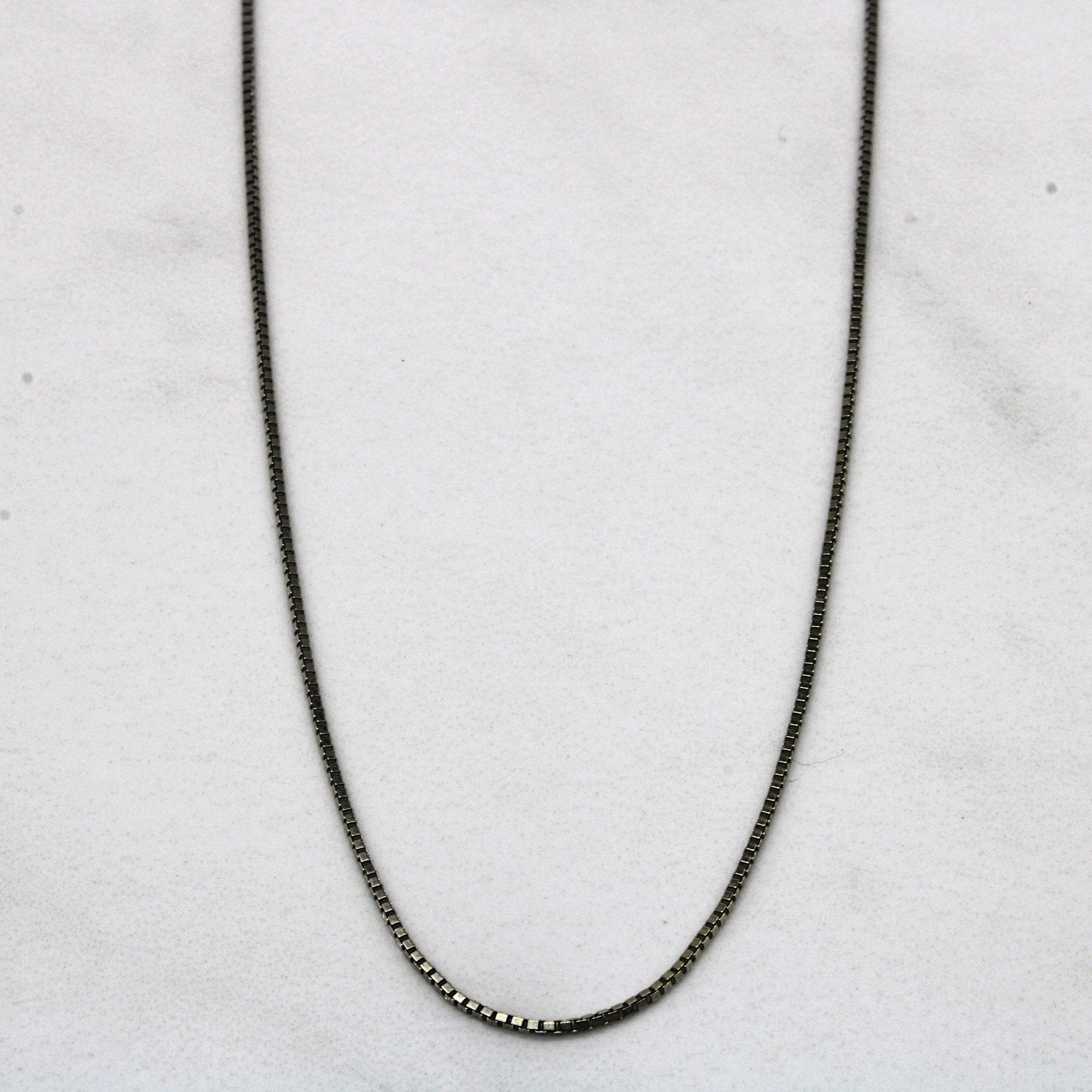 10k White Gold Box Link Chain | 18" | - 100 Ways
