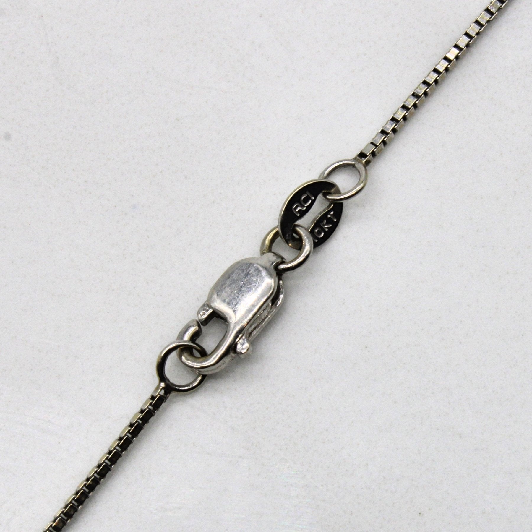 10k White Gold Box Link Chain | 18" | - 100 Ways