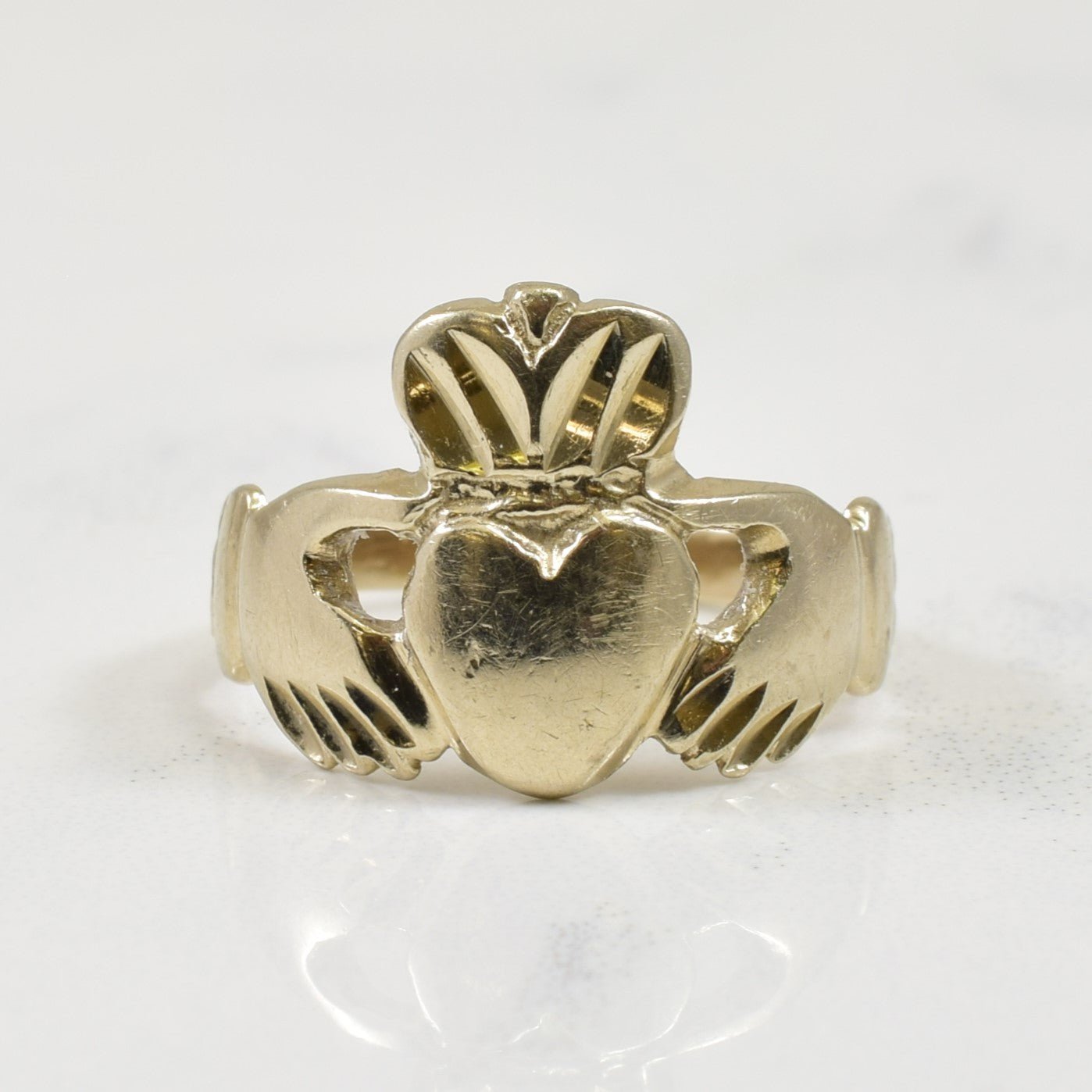10k White Gold Claddagh Ring | SZ 3.5 | - 100 Ways