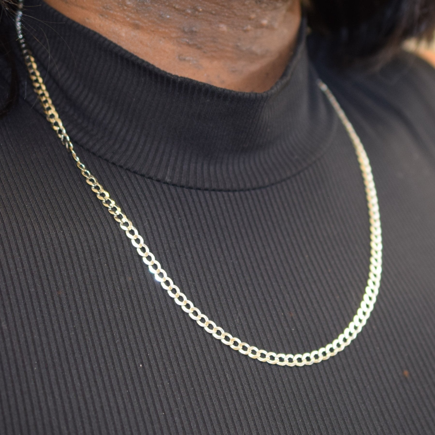 10k White Gold Curb Chain | 22" | - 100 Ways