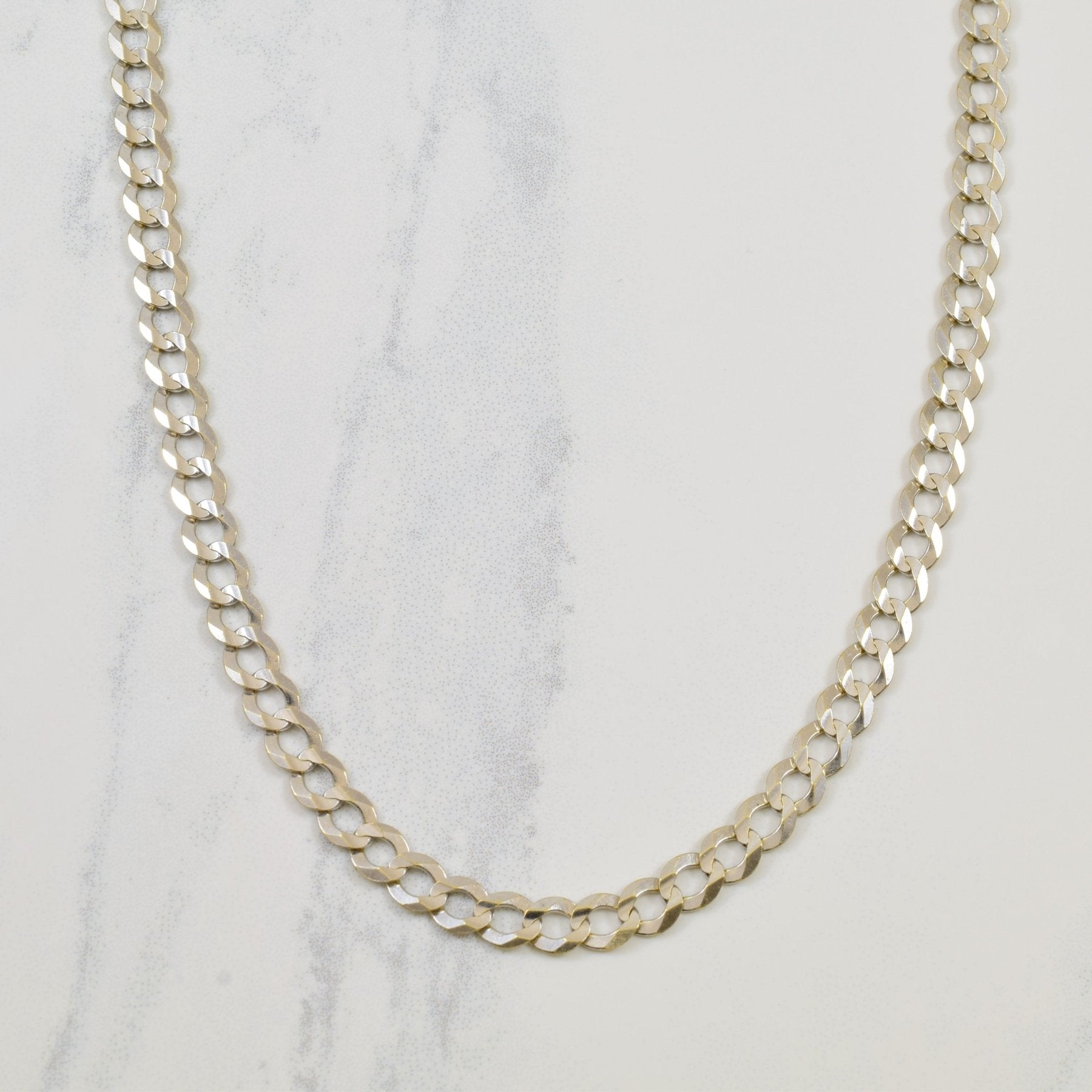 10k White Gold Curb Chain | 22" | - 100 Ways