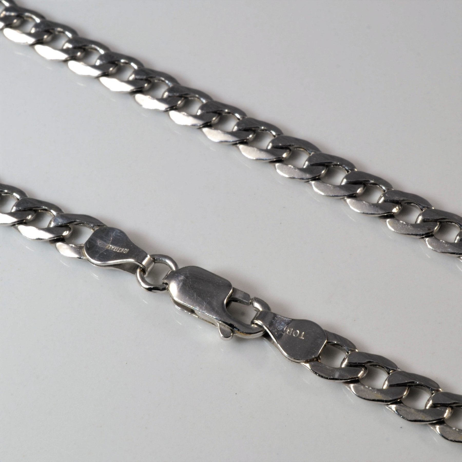10k White Gold Curb Chain | 24" | - 100 Ways