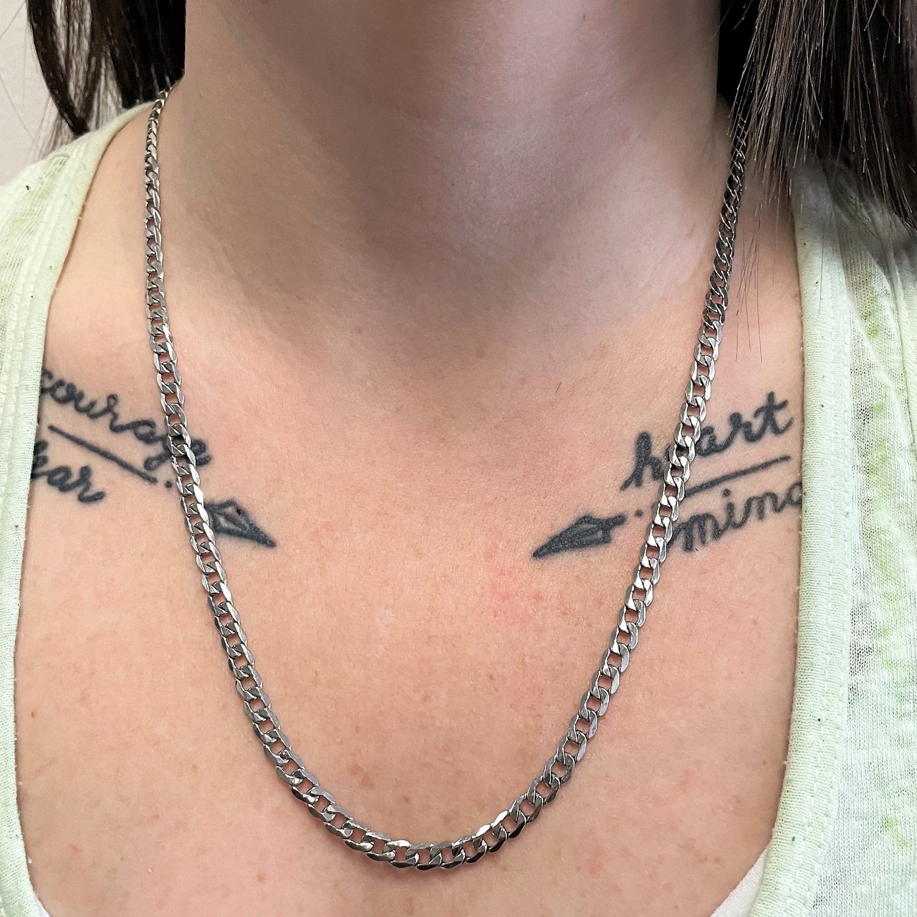 10k White Gold Curb Chain | 24" | - 100 Ways