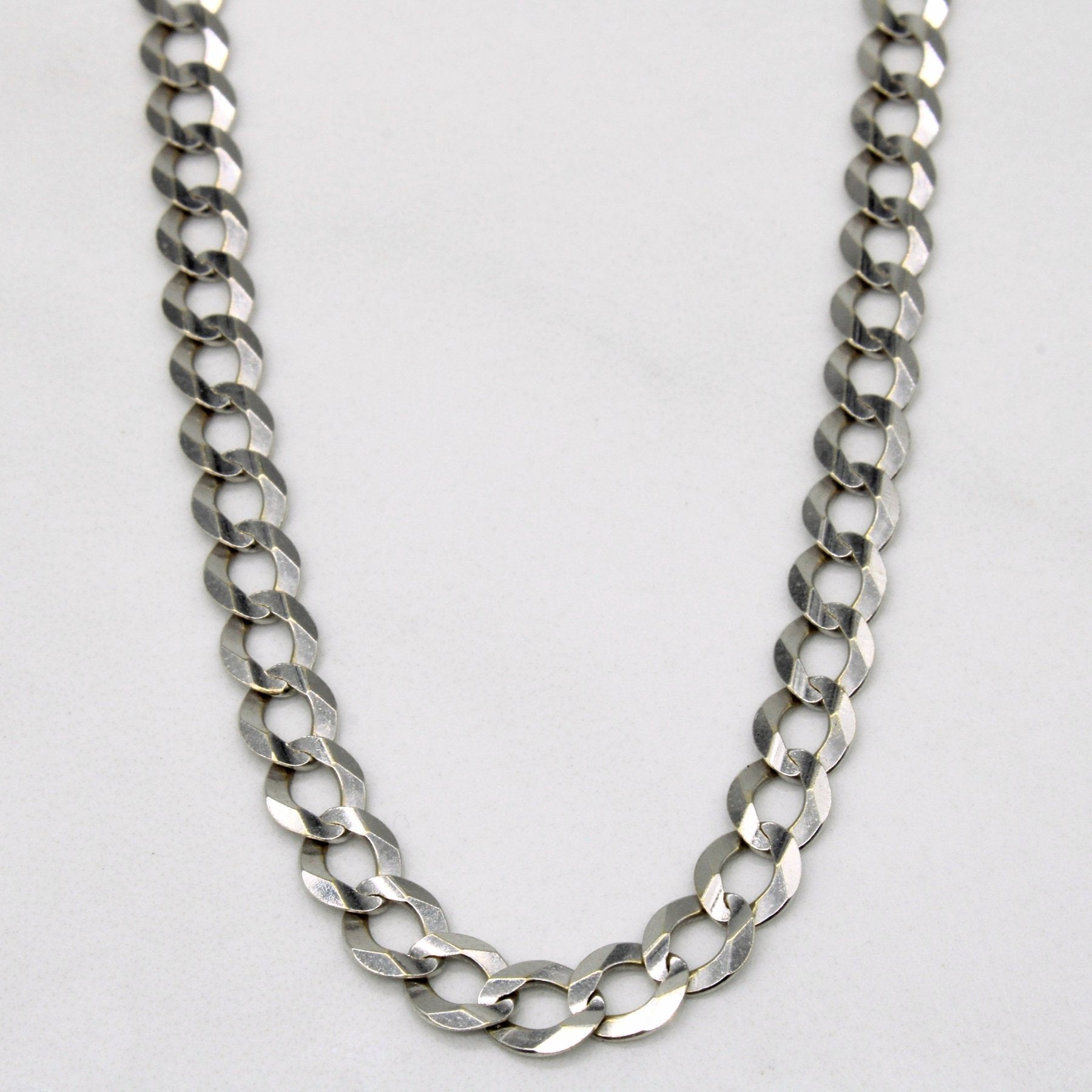 10k White Gold Curb Link Chain | 24" | - 100 Ways
