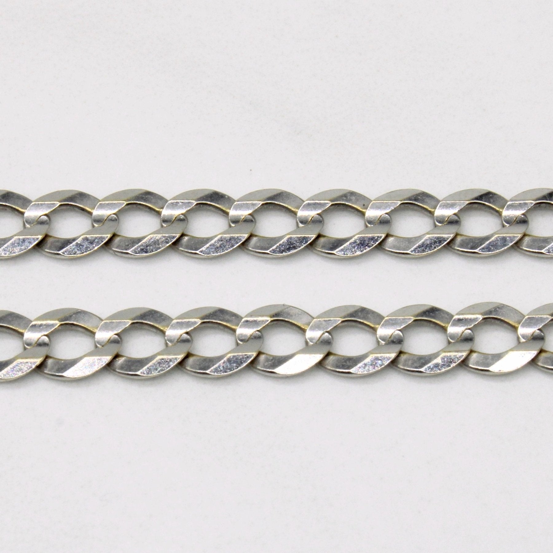 10k White Gold Curb Link Chain | 24" | - 100 Ways