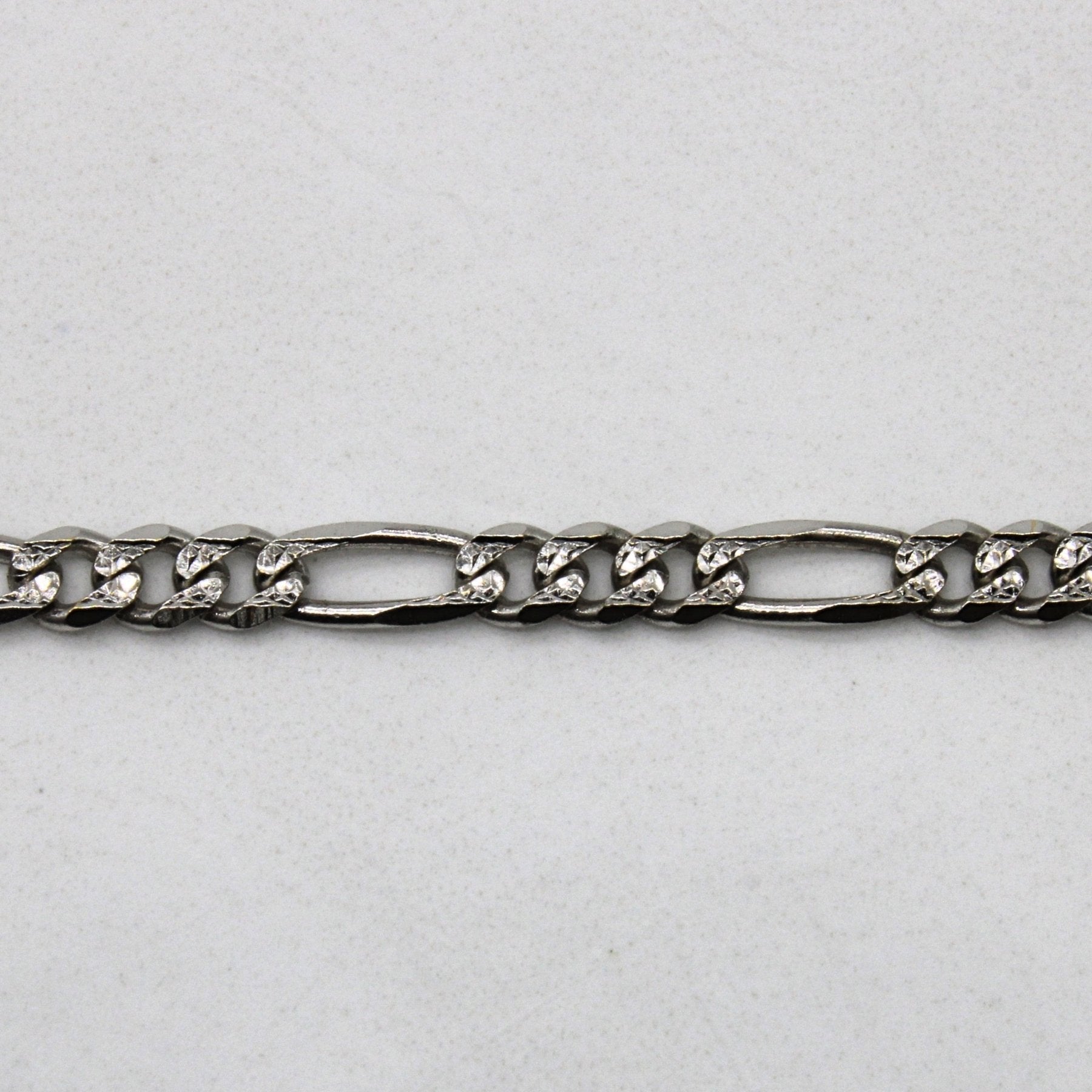 10k White Gold Figaro Chain | 20" | - 100 Ways