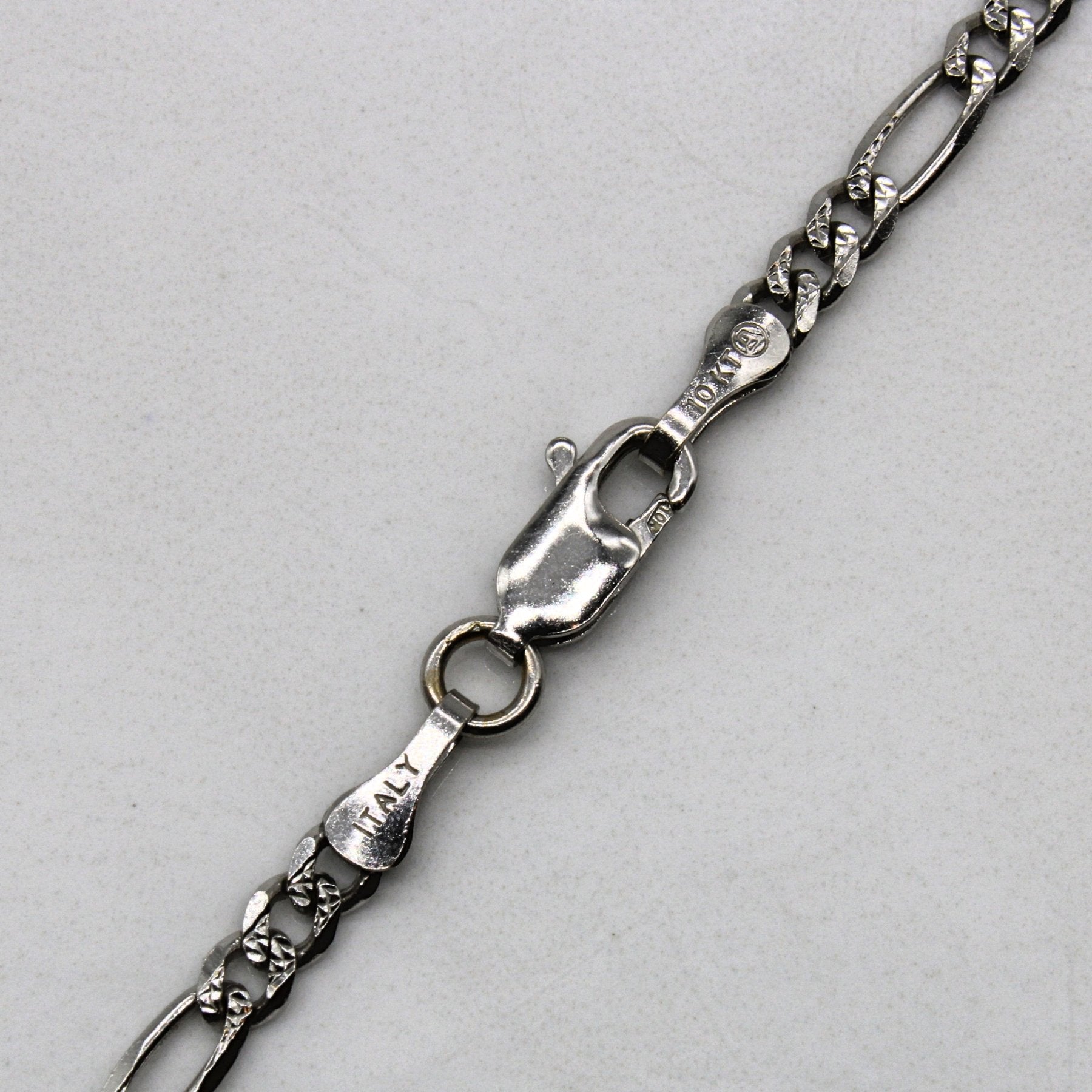 10k White Gold Figaro Chain | 20" | - 100 Ways