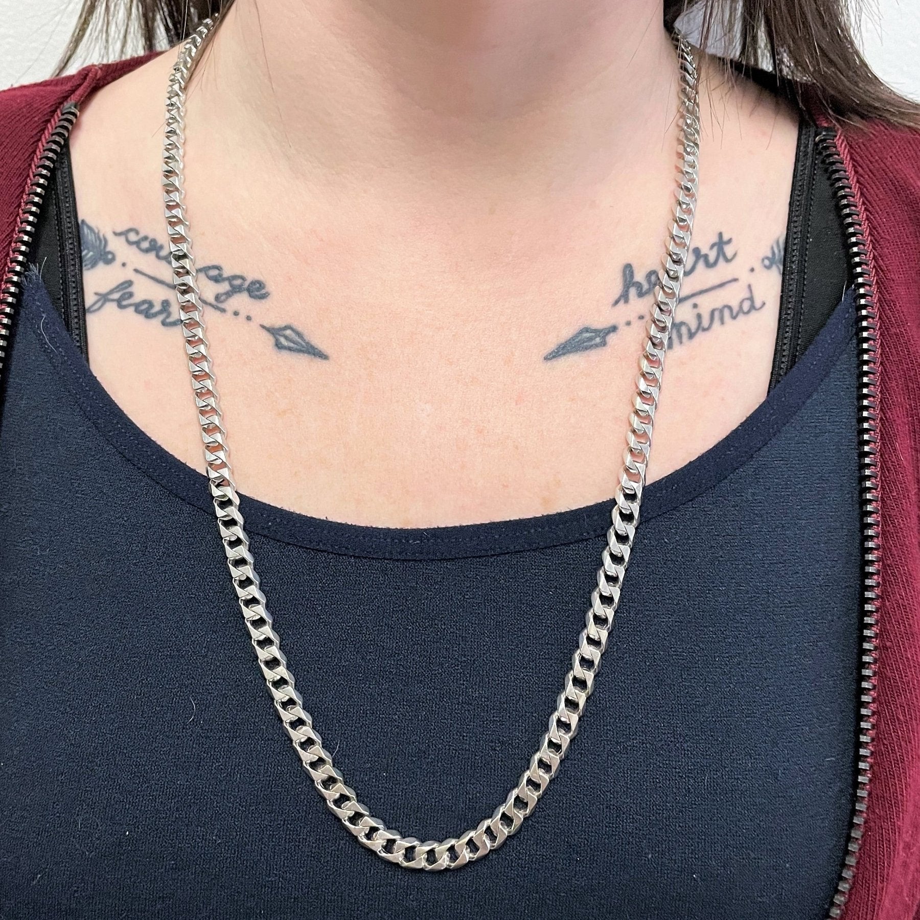 10k White Gold Heavy Curb Chain | 26" | - 100 Ways