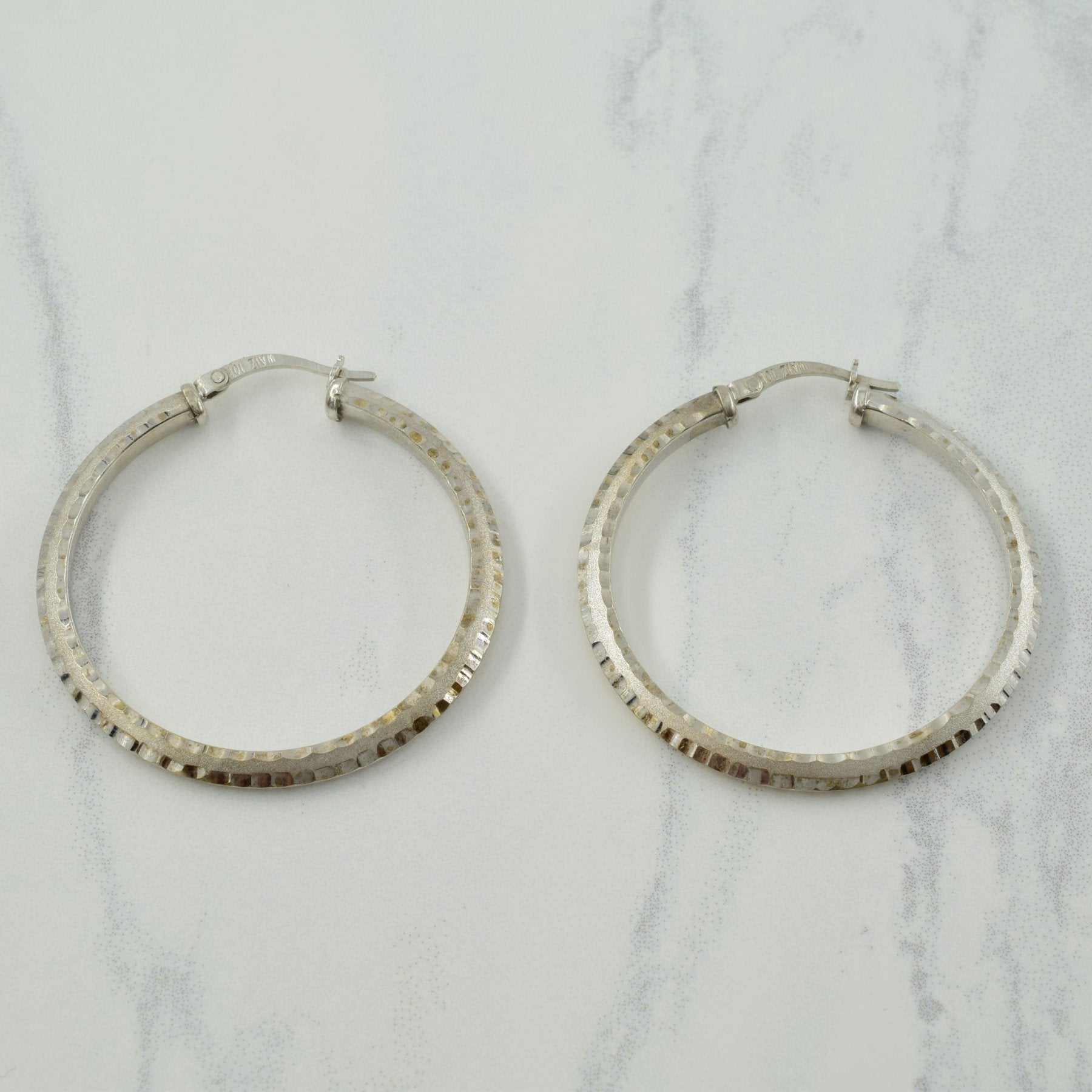 10k White Gold Hoop Earrings | - 100 Ways