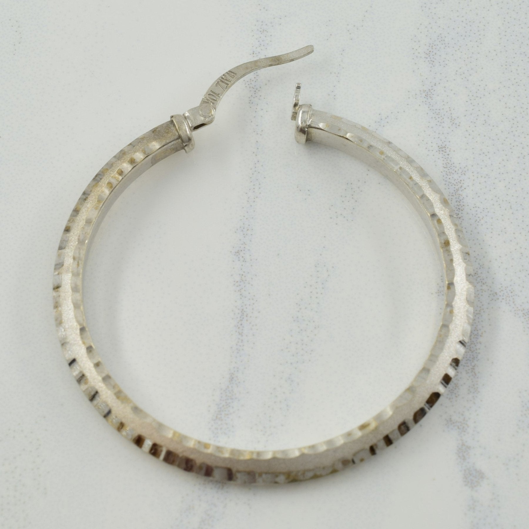 10k White Gold Hoop Earrings | - 100 Ways