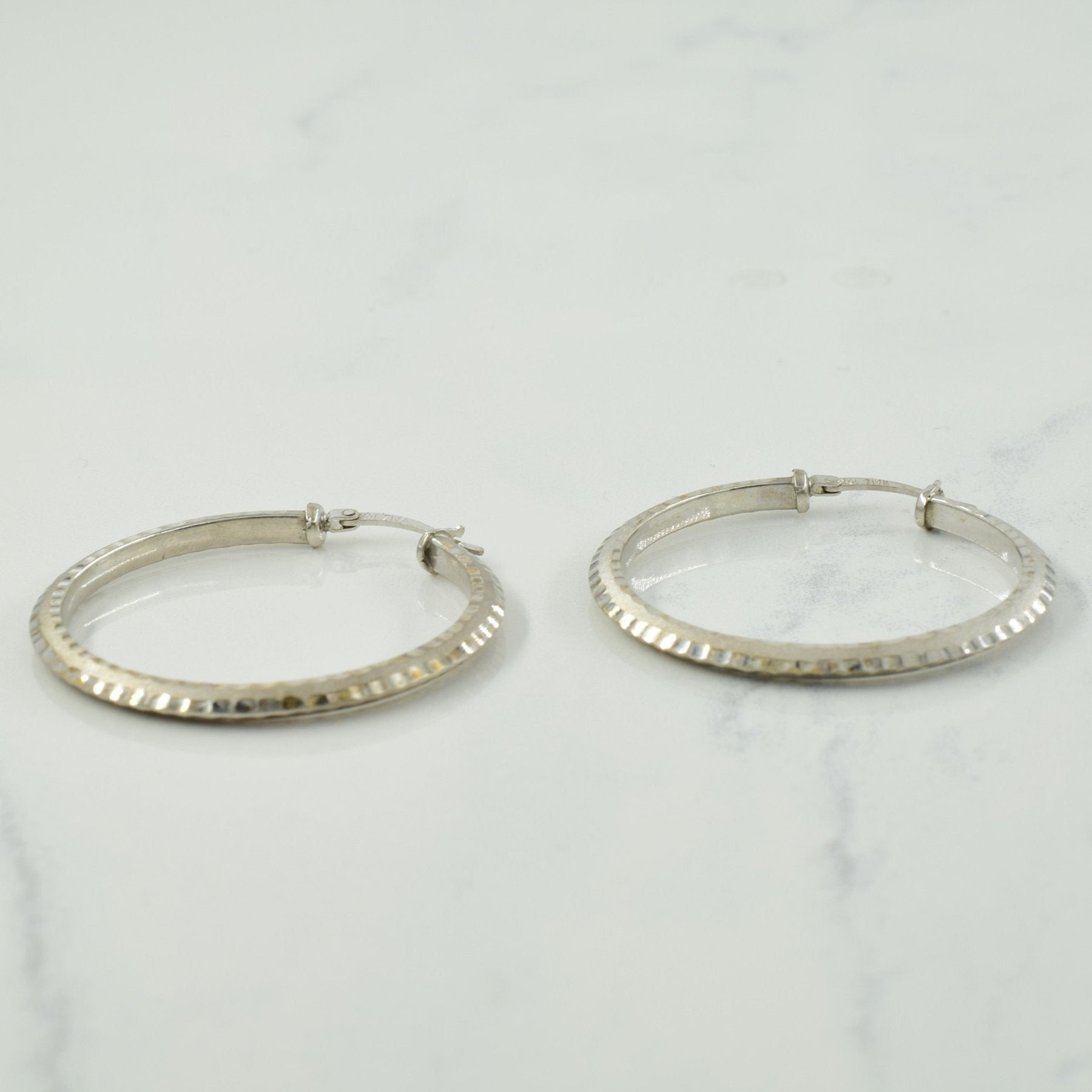 10k White Gold Hoop Earrings | - 100 Ways