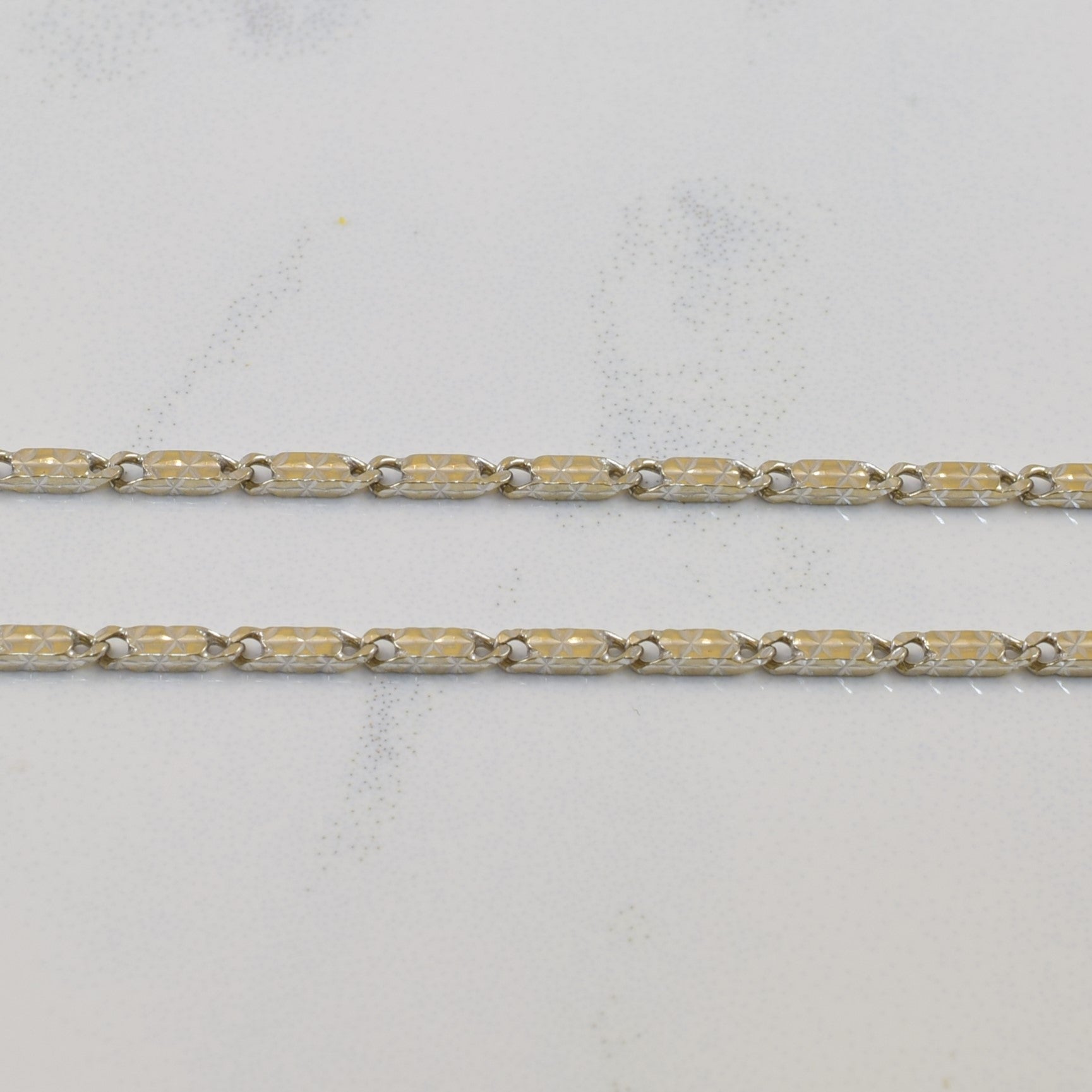 10k White Gold Link & Bar Chain | 23.5" | - 100 Ways