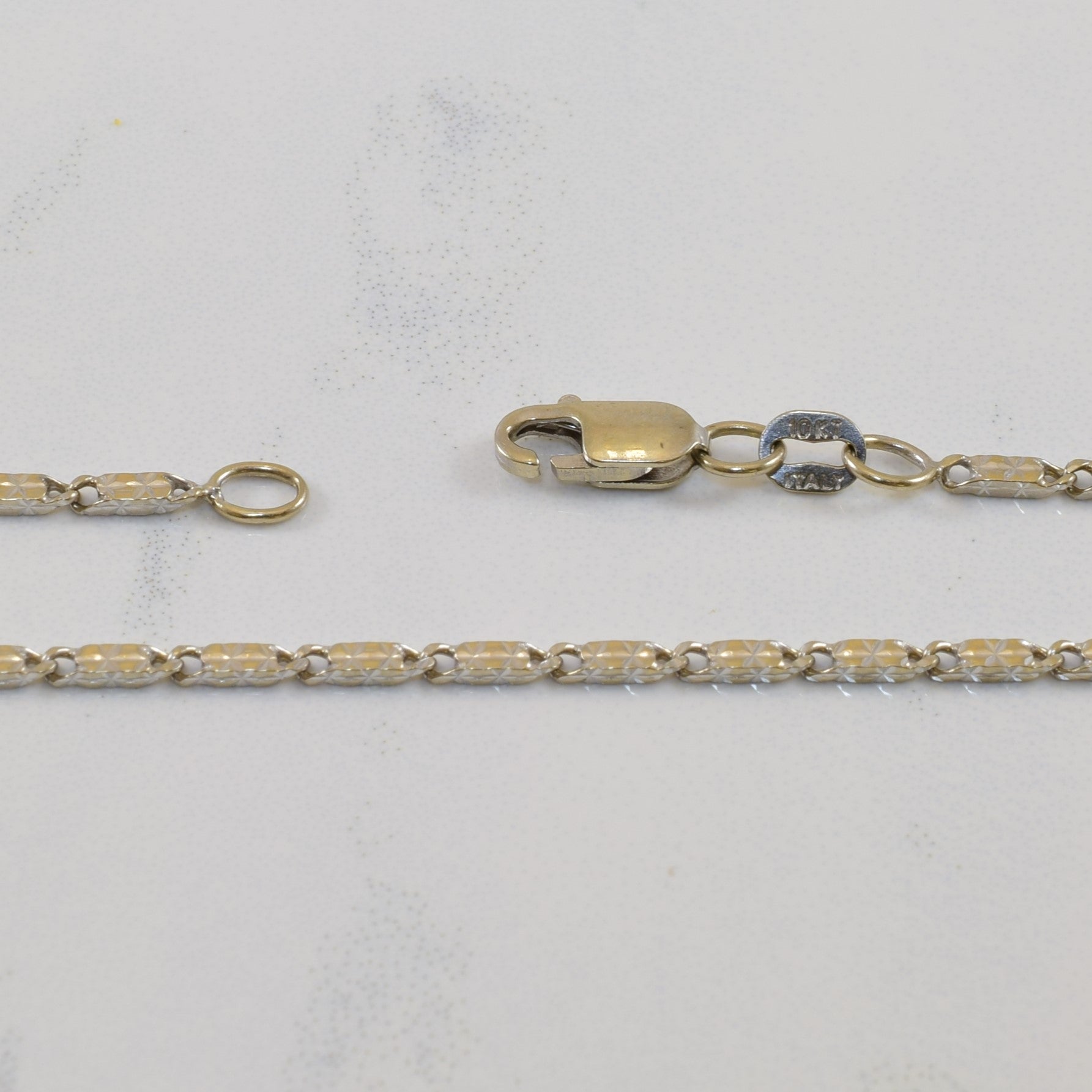 10k White Gold Link & Bar Chain | 23.5" | - 100 Ways