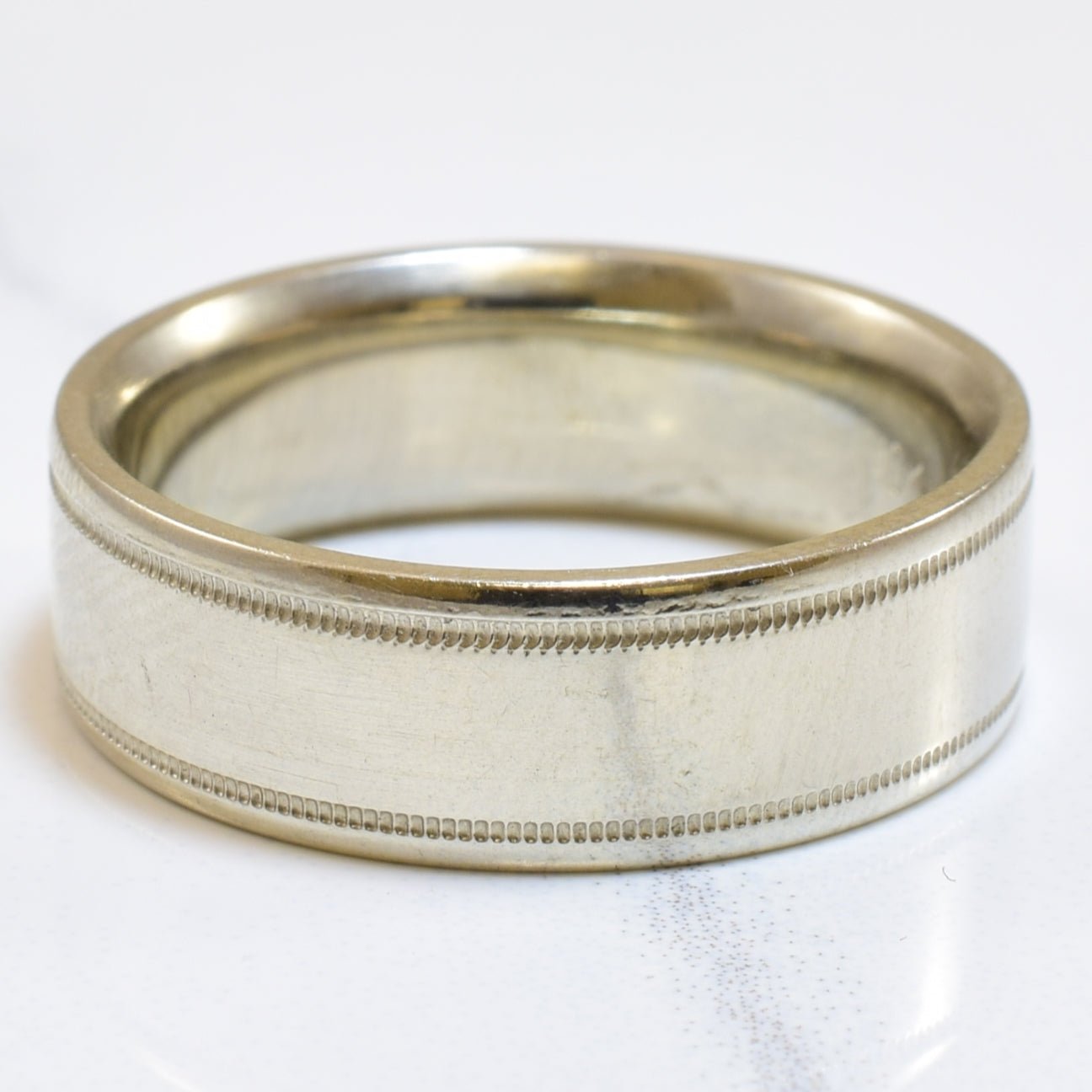 10k White Gold Milgrain Band | SZ 7 | - 100 Ways