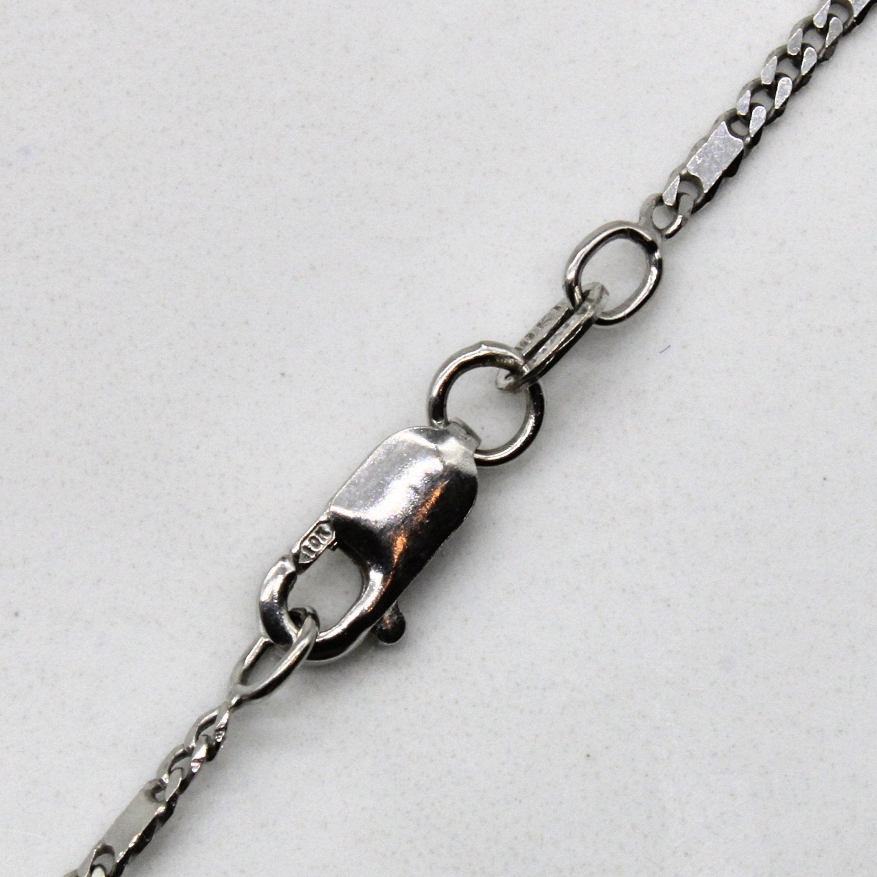 10k White Gold Modified Cuban Link Chain | 16" | - 100 Ways