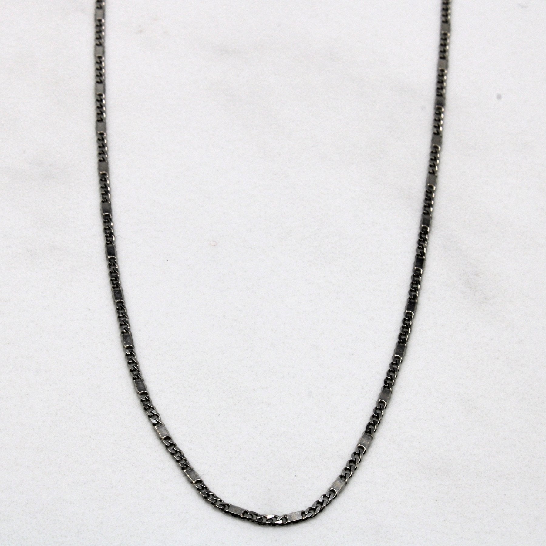 10k White Gold Modified Cuban Link Chain | 16" | - 100 Ways