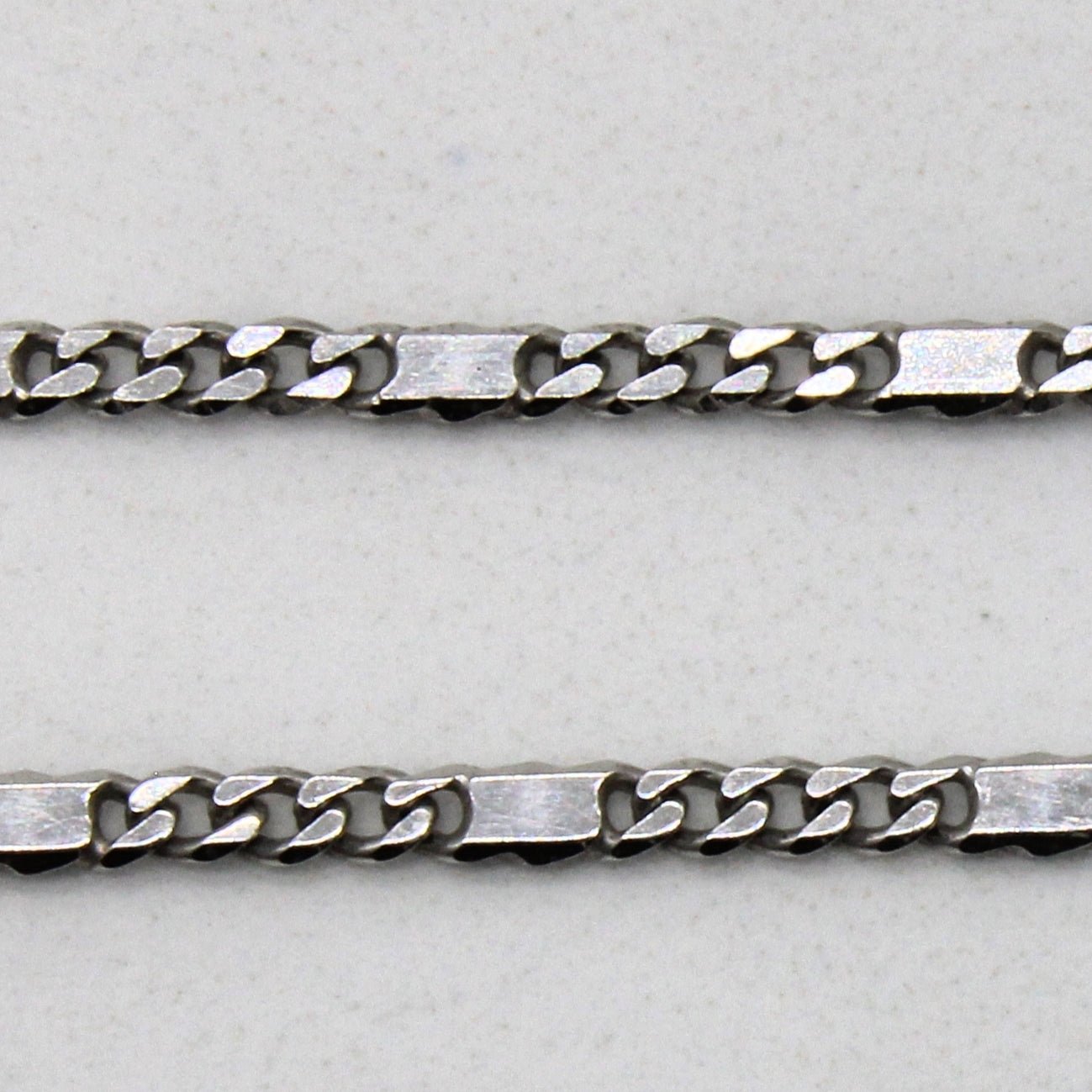 10k White Gold Modified Cuban Link Chain | 16" | - 100 Ways