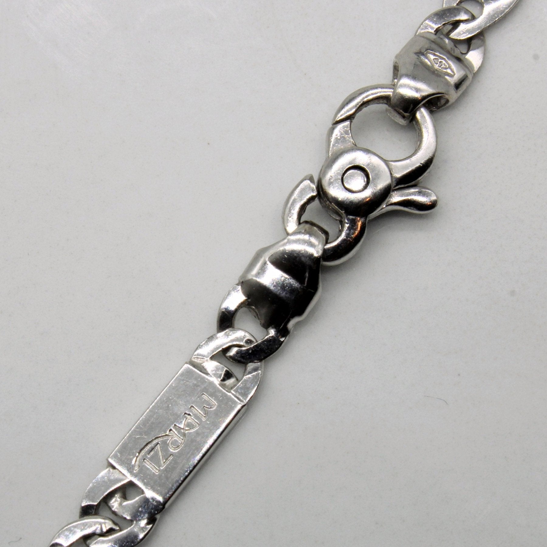 10k White Gold Modified Curb Chain | 22" | - 100 Ways