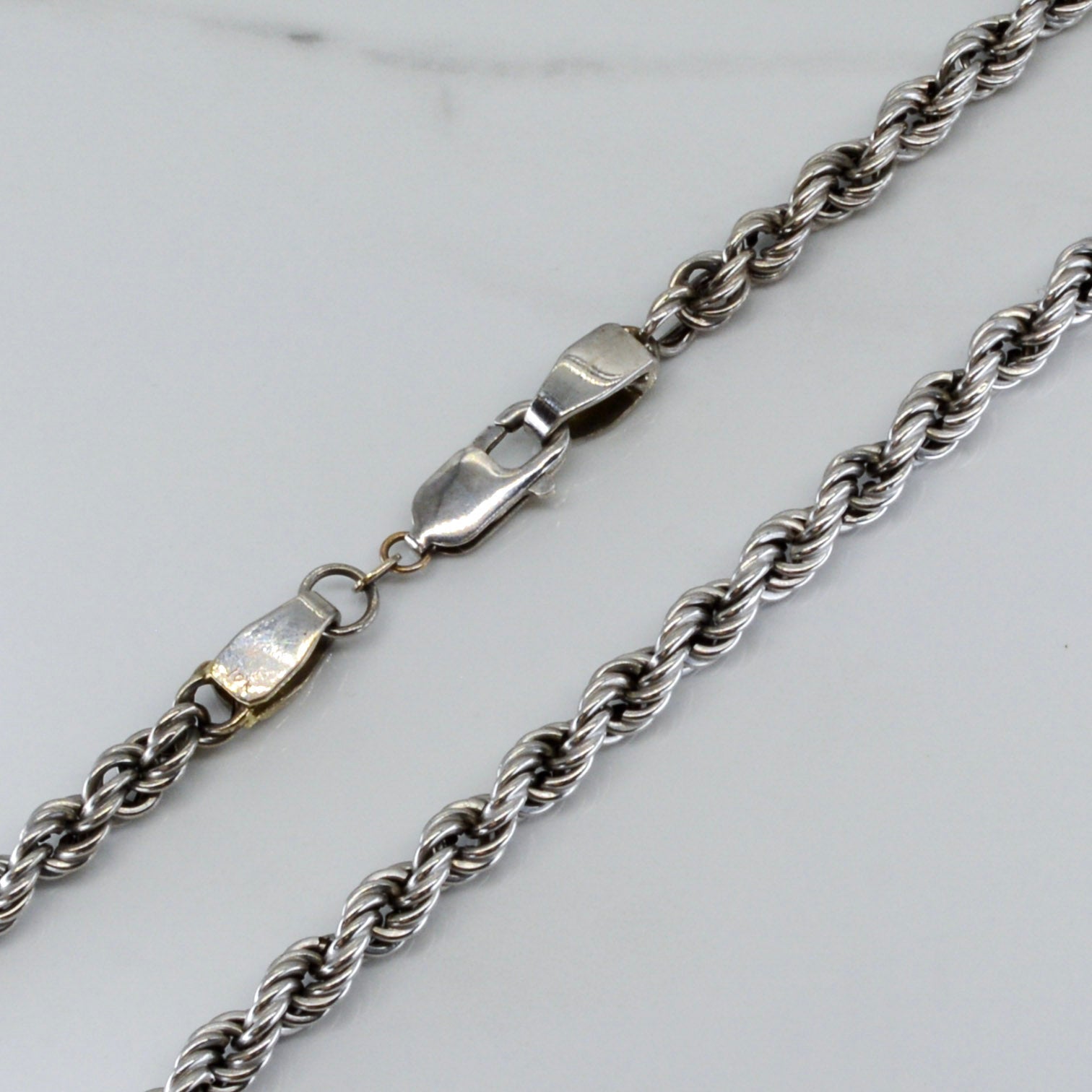10k White Gold Rope Chain | 24" | - 100 Ways