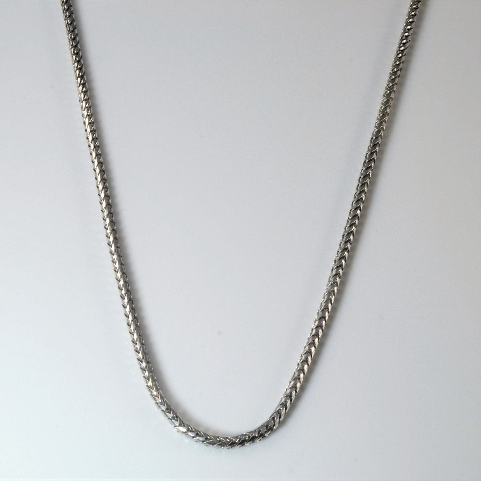 10k White Gold Rounded Wheat Chain | 26" | - 100 Ways