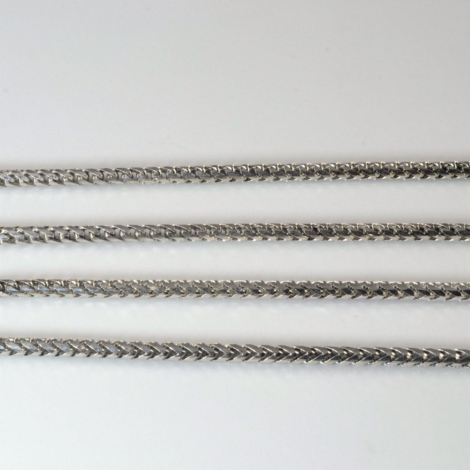 10k White Gold Rounded Wheat Chain | 26" | - 100 Ways