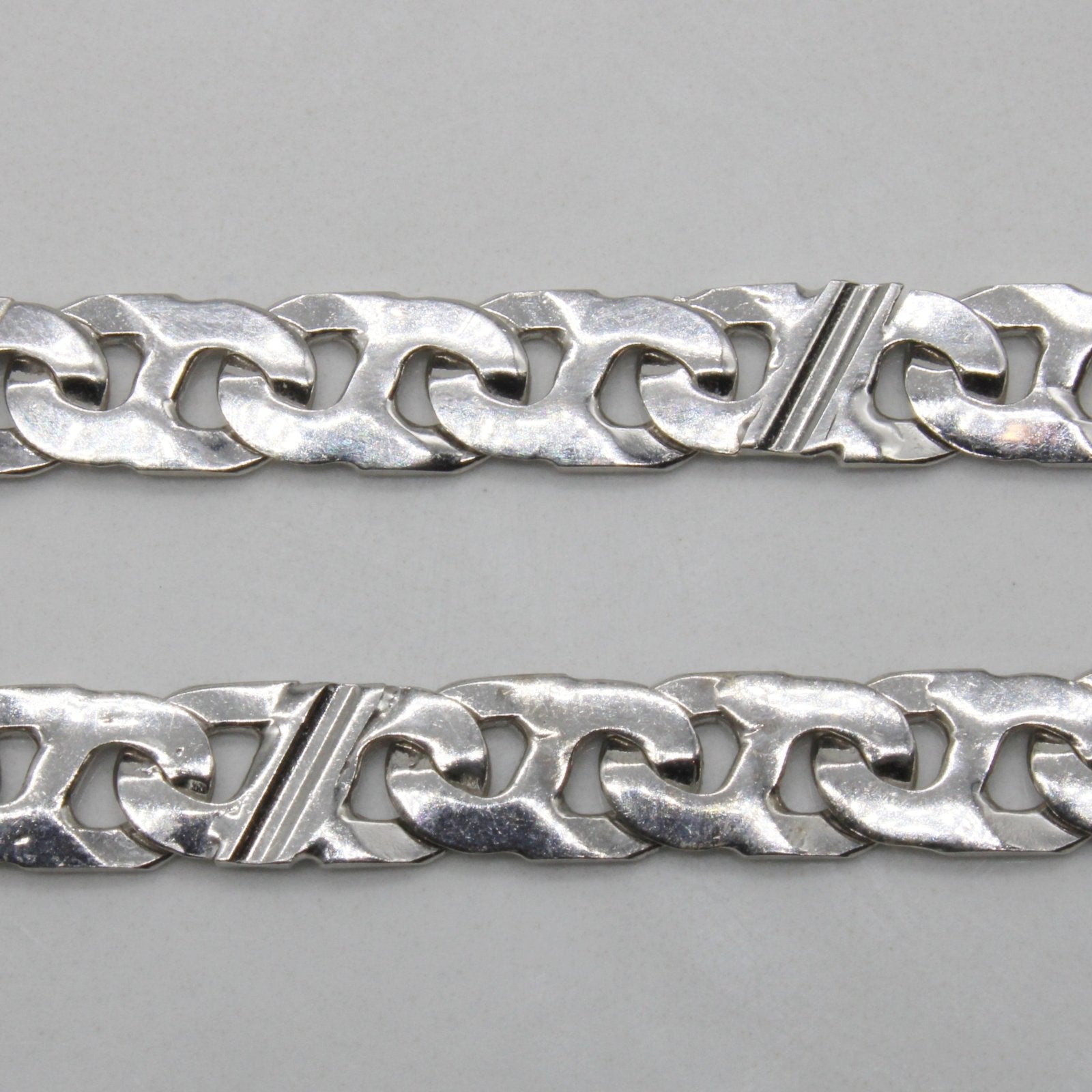 10k White Gold Unique Anchor Chain | 22" | - 100 Ways