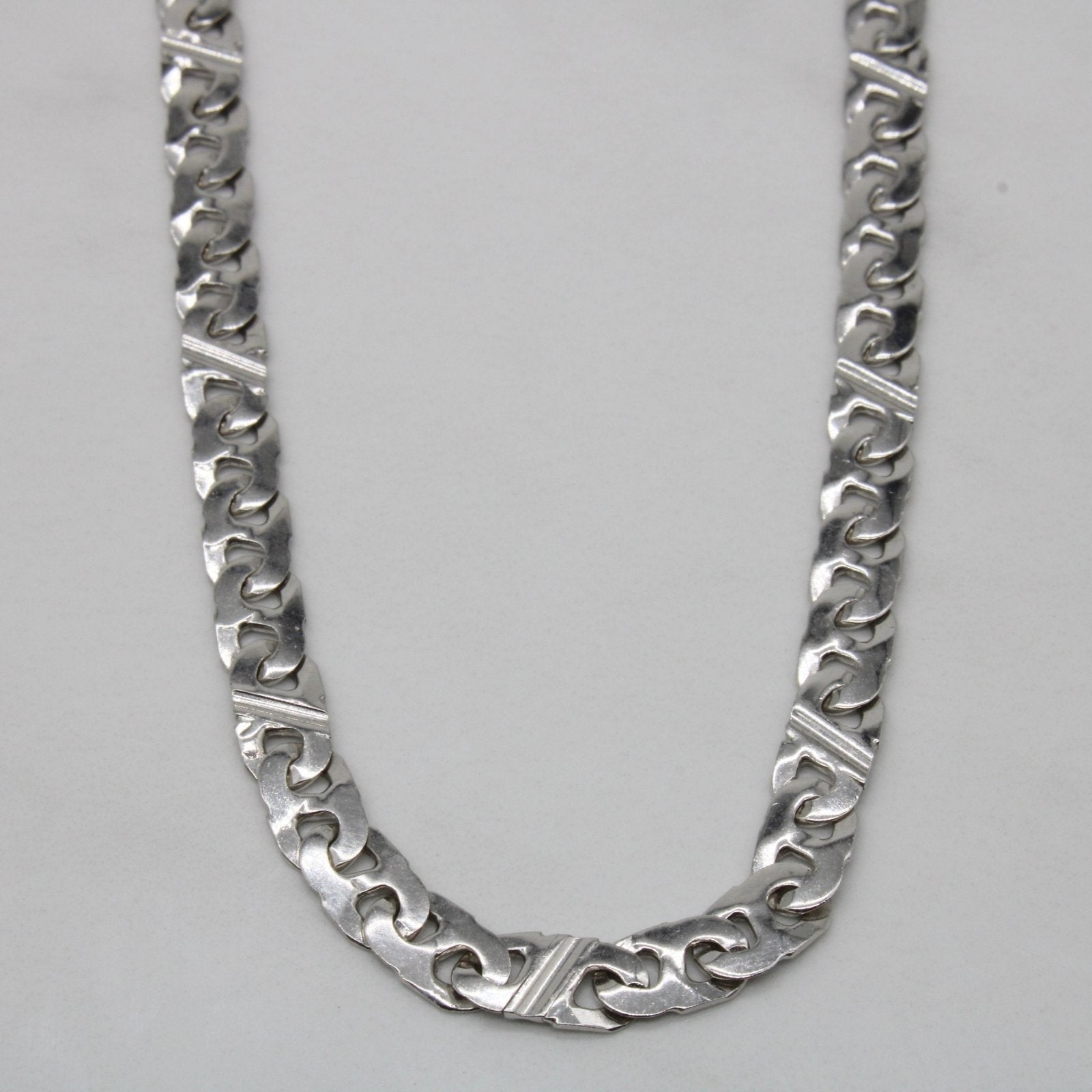 10k White Gold Unique Anchor Chain | 22" | - 100 Ways
