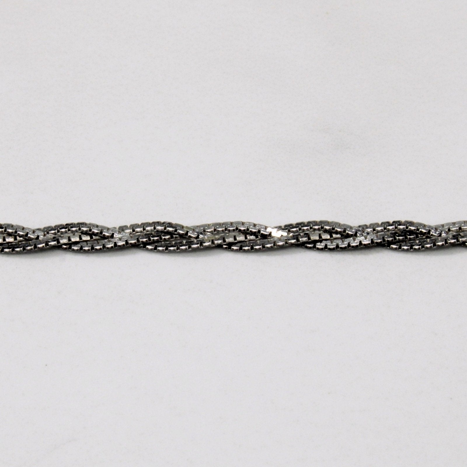10k White Gold Woven Link Bracelet | 7.5" | - 100 Ways