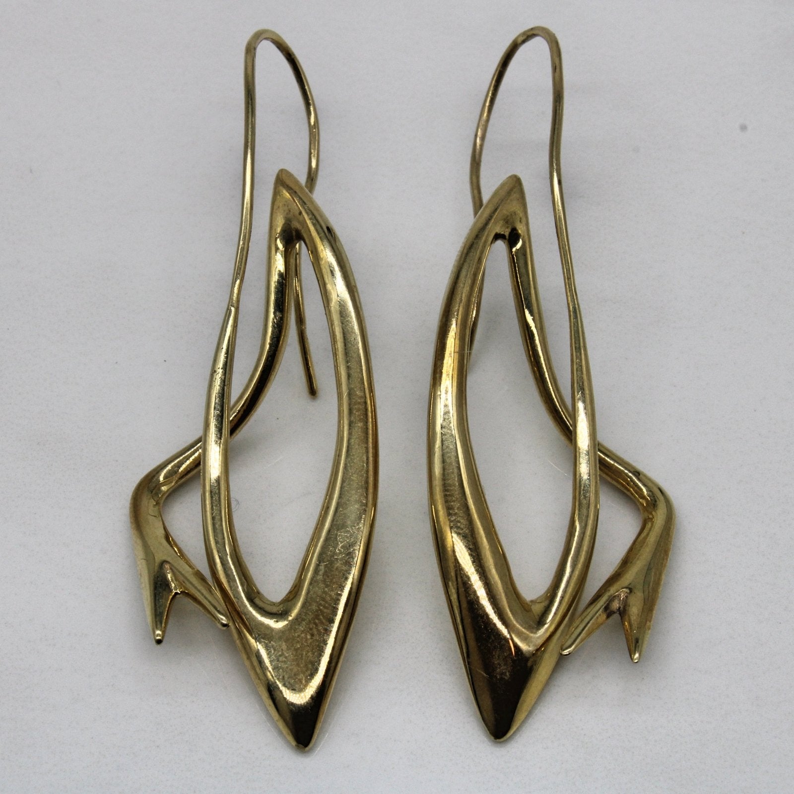 10k Yellow Gold Abstract Earrings | - 100 Ways
