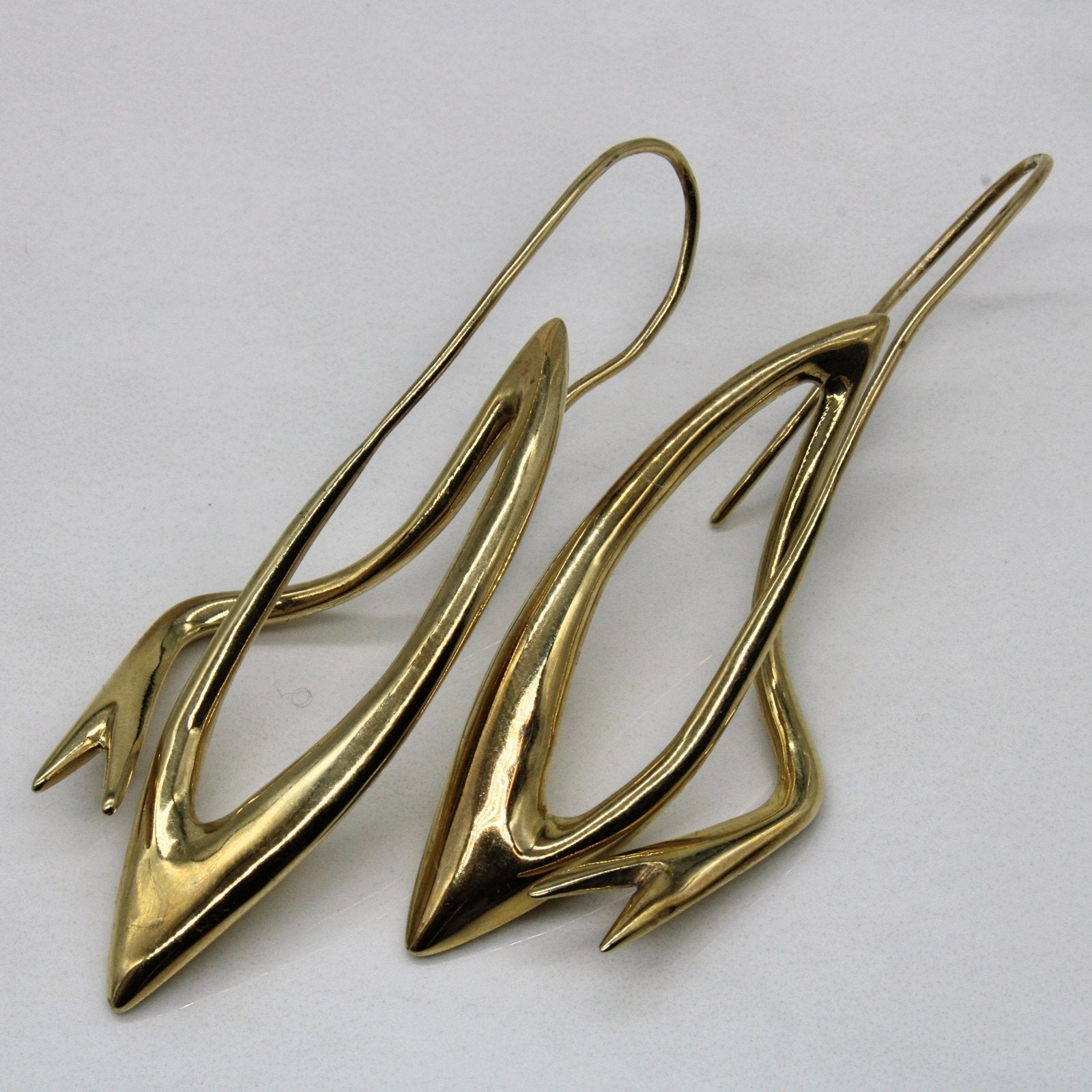 10k Yellow Gold Abstract Earrings | - 100 Ways
