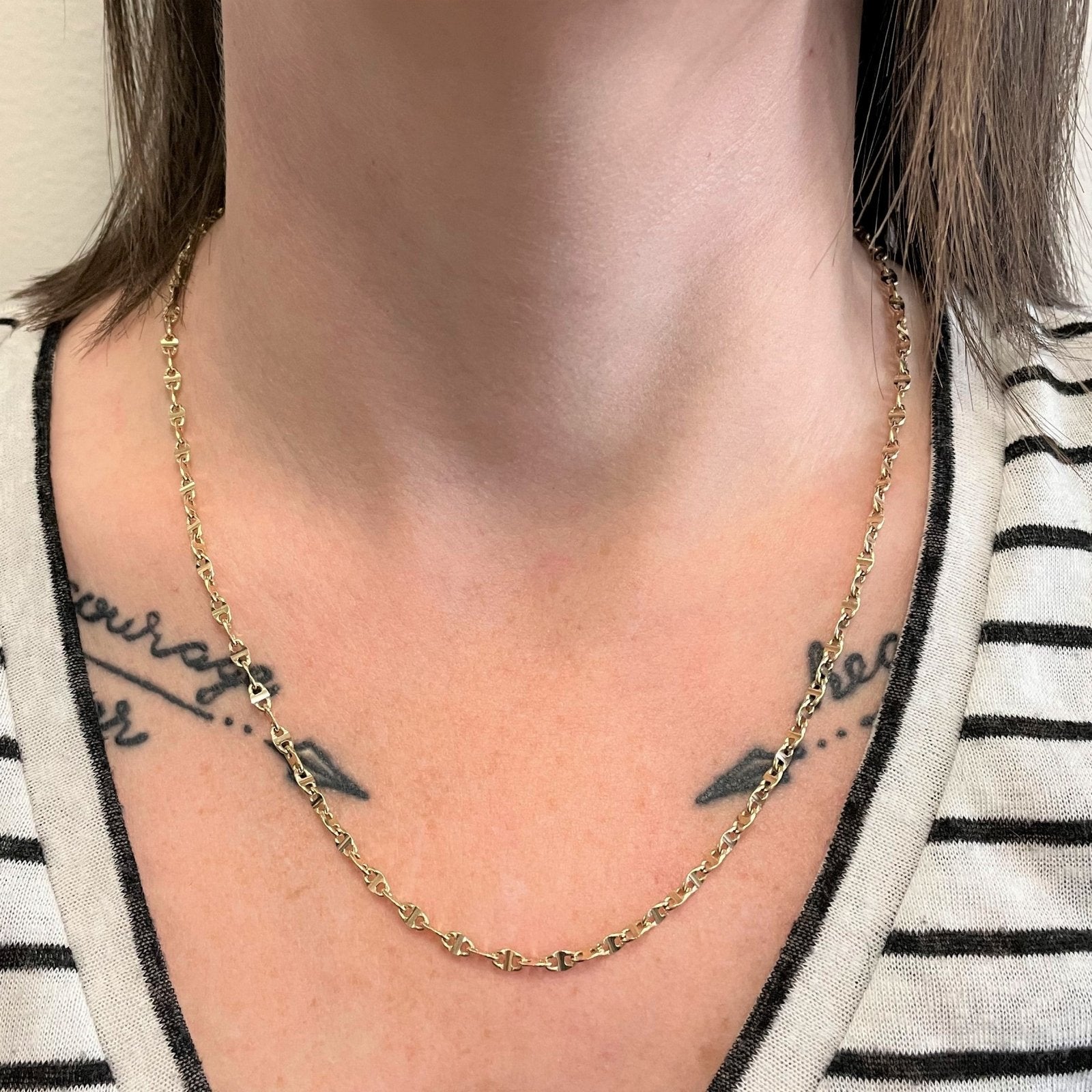 10k Yellow Gold Anchor Chain | 20" | - 100 Ways