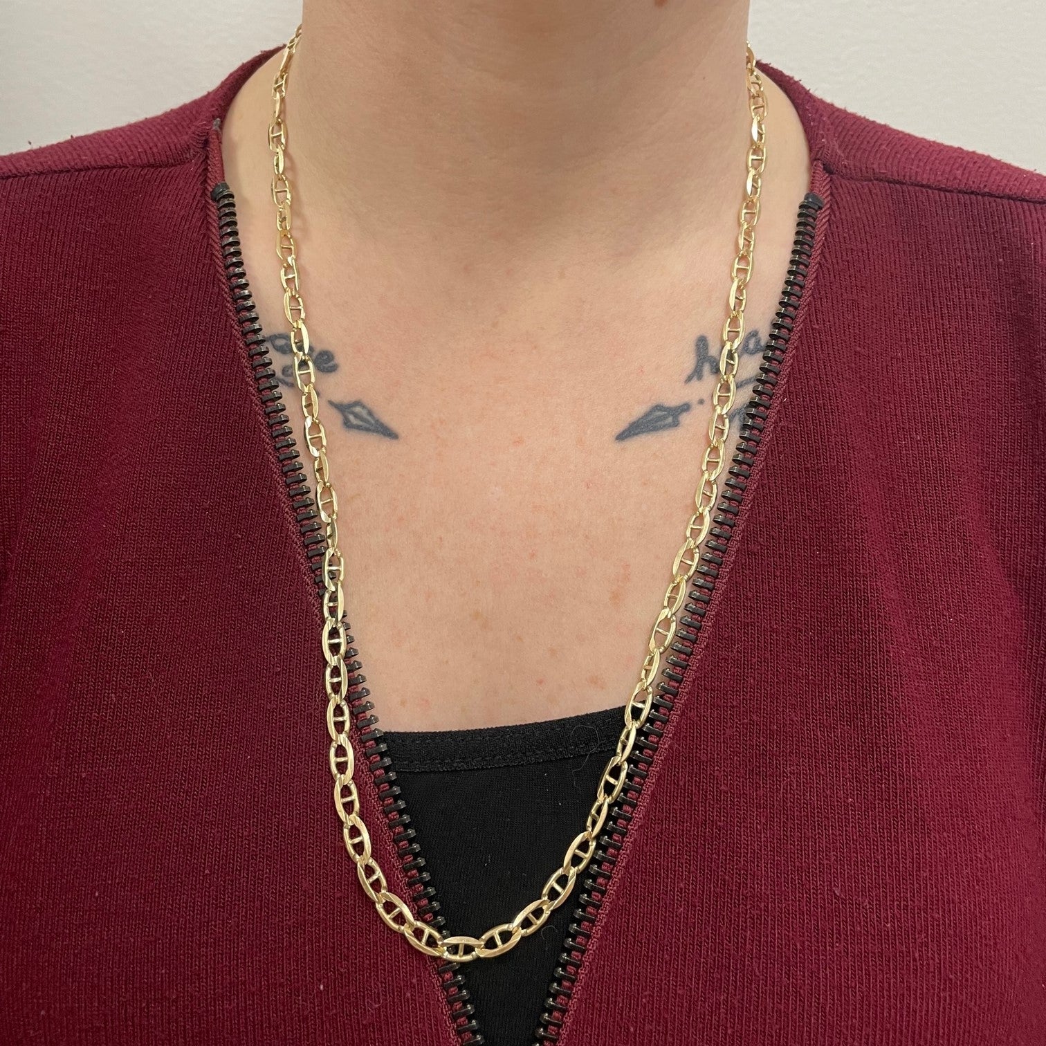 10k Yellow Gold Anchor Chain | 24" | - 100 Ways