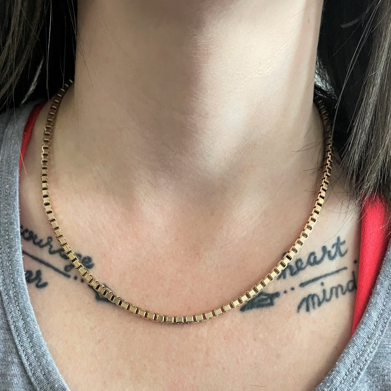 10k Yellow Gold Box Chain | 19" | - 100 Ways