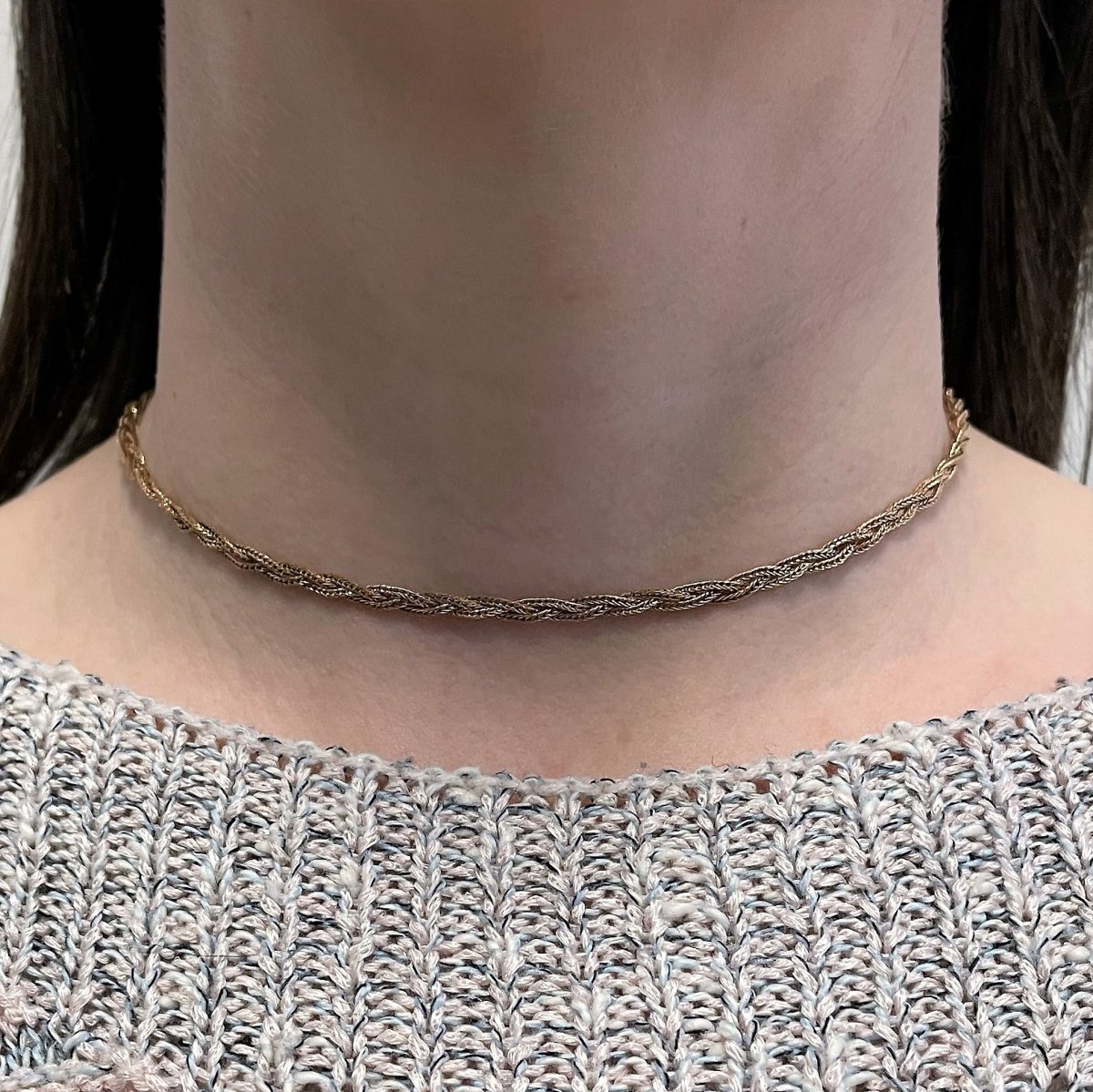 10k Yellow Gold Braided Chain | 14" | - 100 Ways
