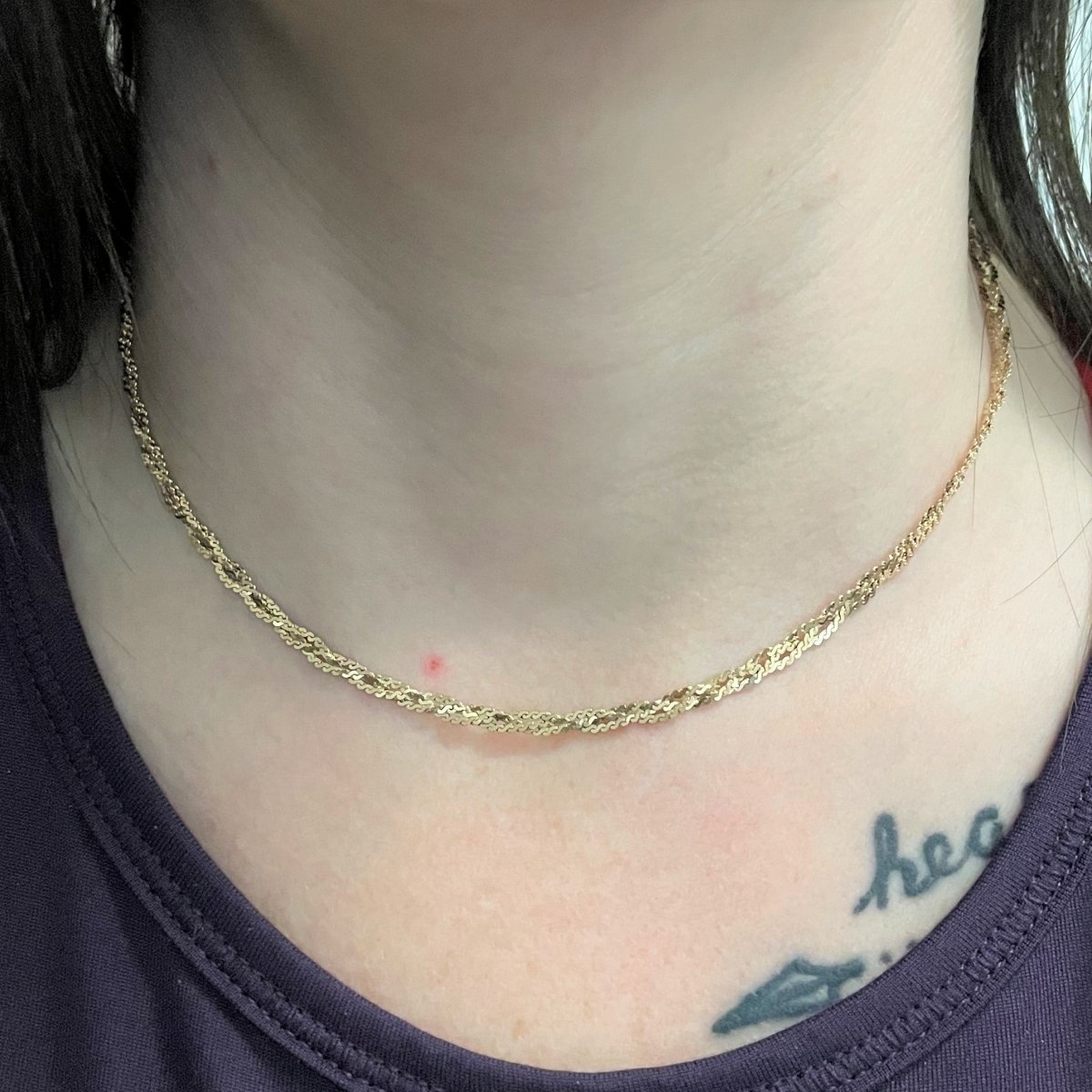 10k Yellow Gold Braided Chain | 15"| - 100 Ways