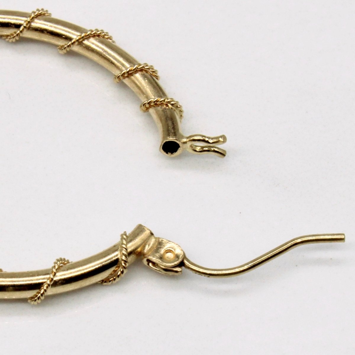 10k Yellow Gold Braided Hoop Earrings - 100 Ways