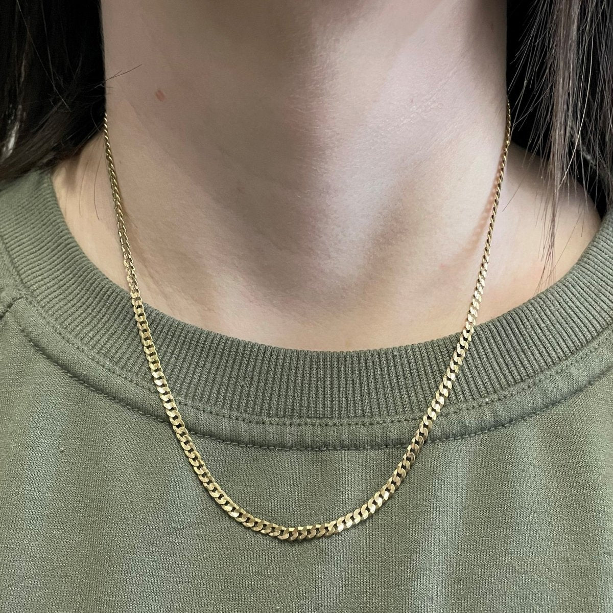 10k Yellow Gold Cable Link Chain | 18.5" | - 100 Ways