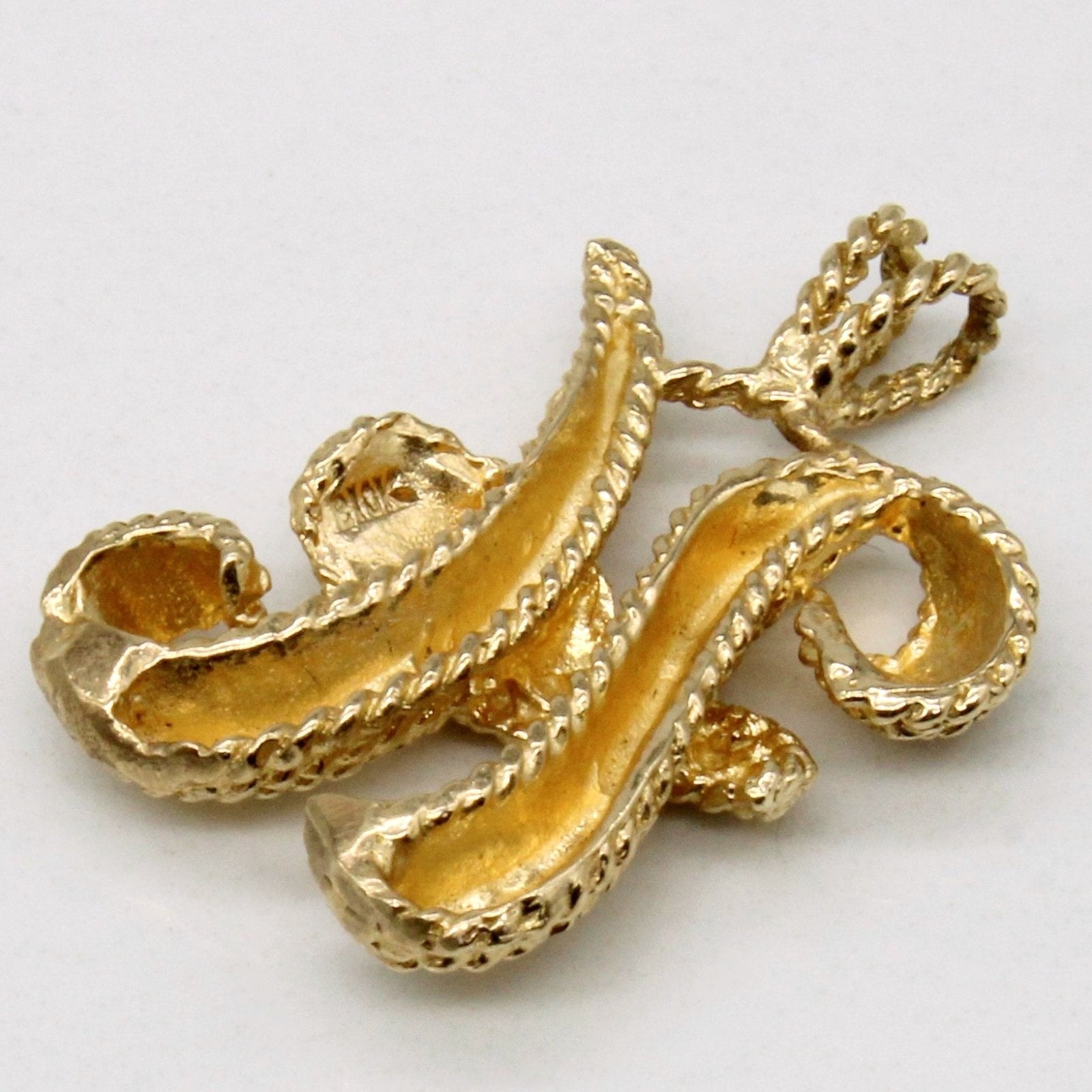 10k Yellow Gold 'H' Pendant - 100 Ways
