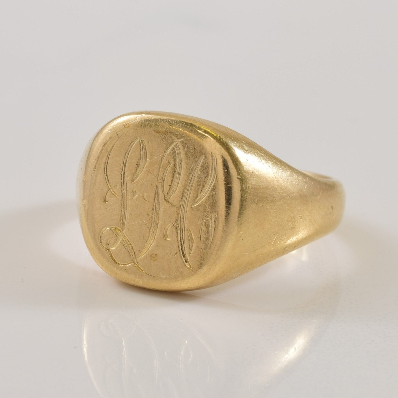 10k Yellow Gold 'LH' Initialed Ring | SZ 8 | - 100 Ways