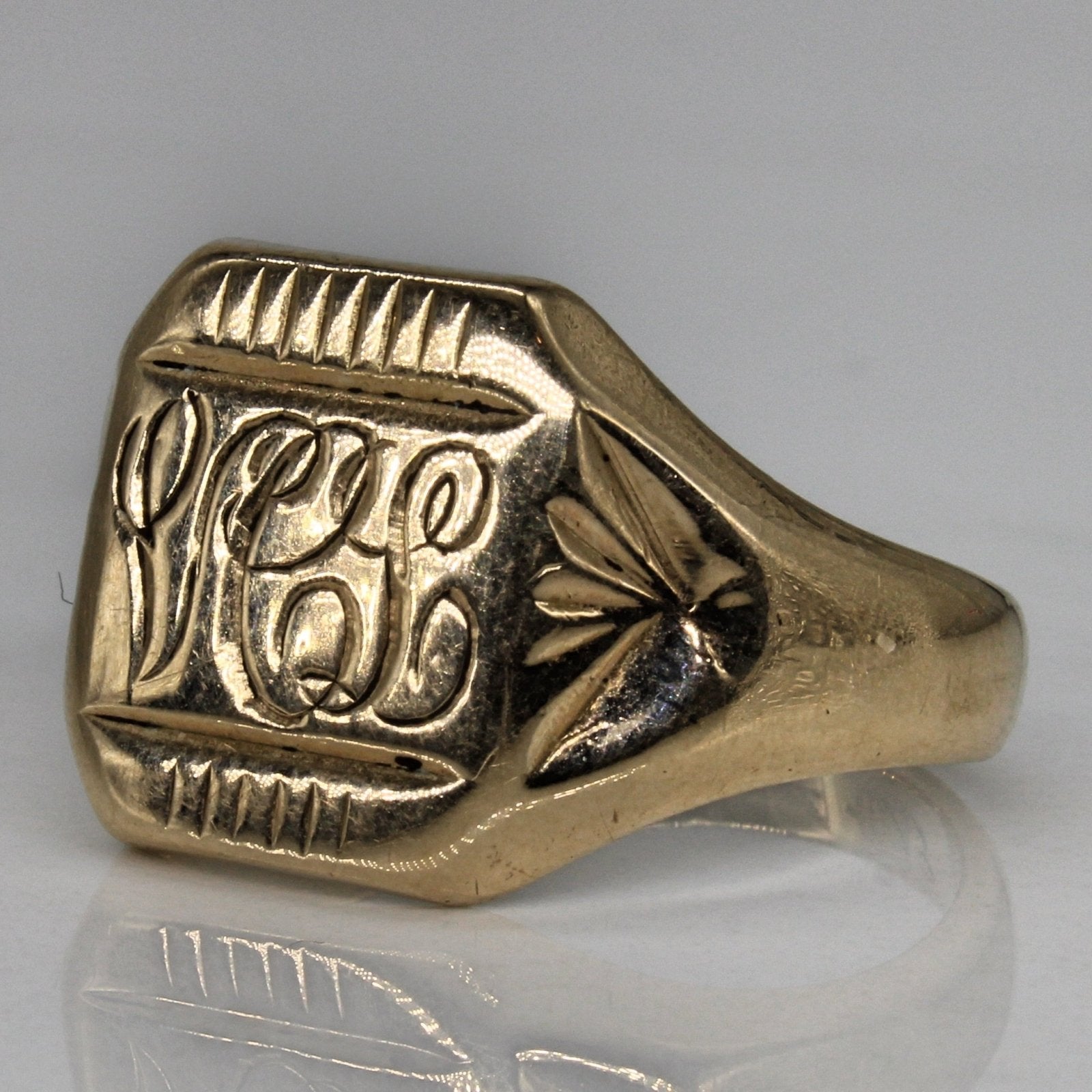 10k Yellow Gold 'V.C.L.' Initial Ring | SZ 11 | - 100 Ways