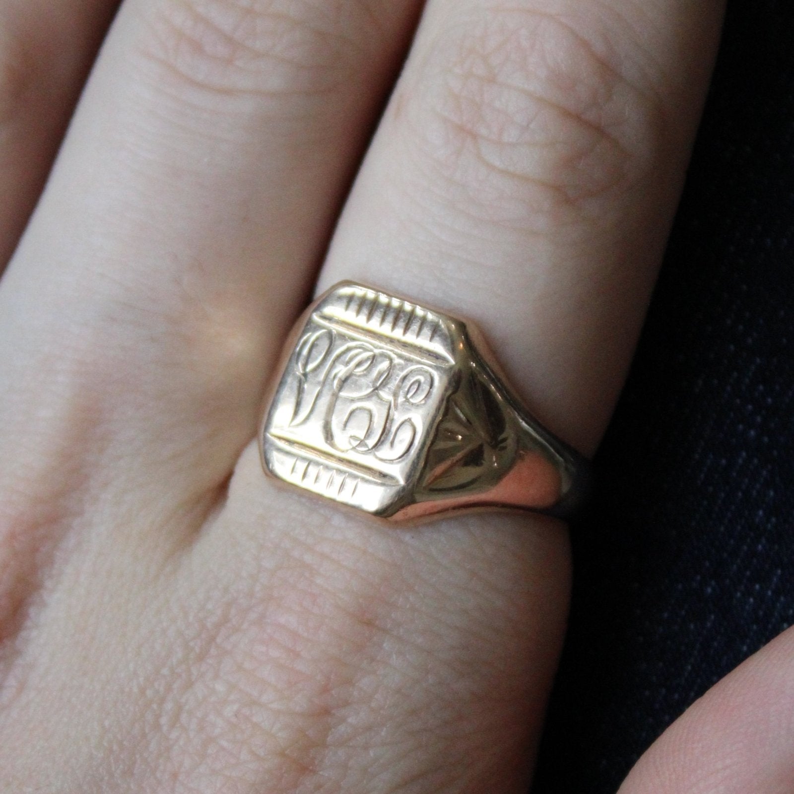 10k Yellow Gold 'V.C.L.' Initial Ring | SZ 11 | - 100 Ways