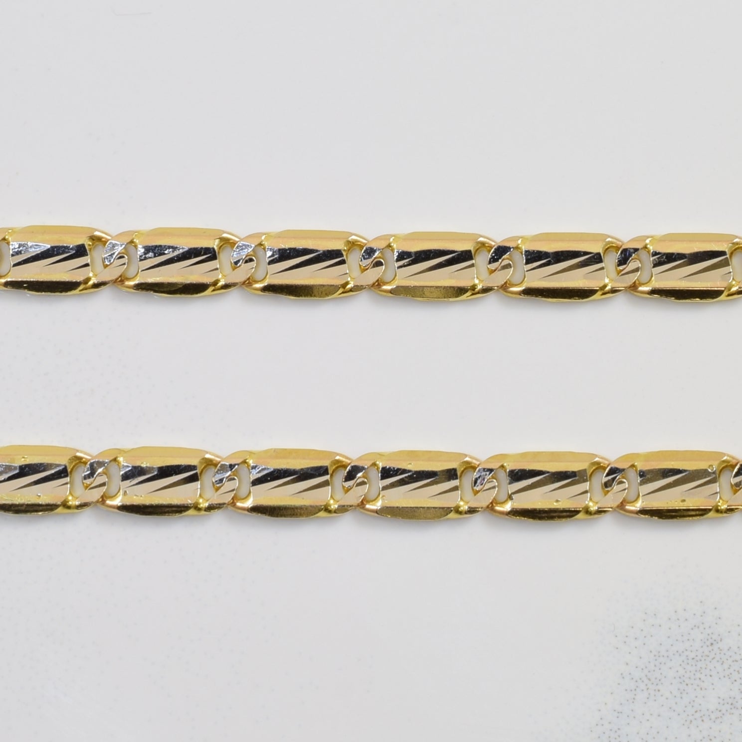 10k Yellow & White Gold Fancy Chain | 16" | - 100 Ways